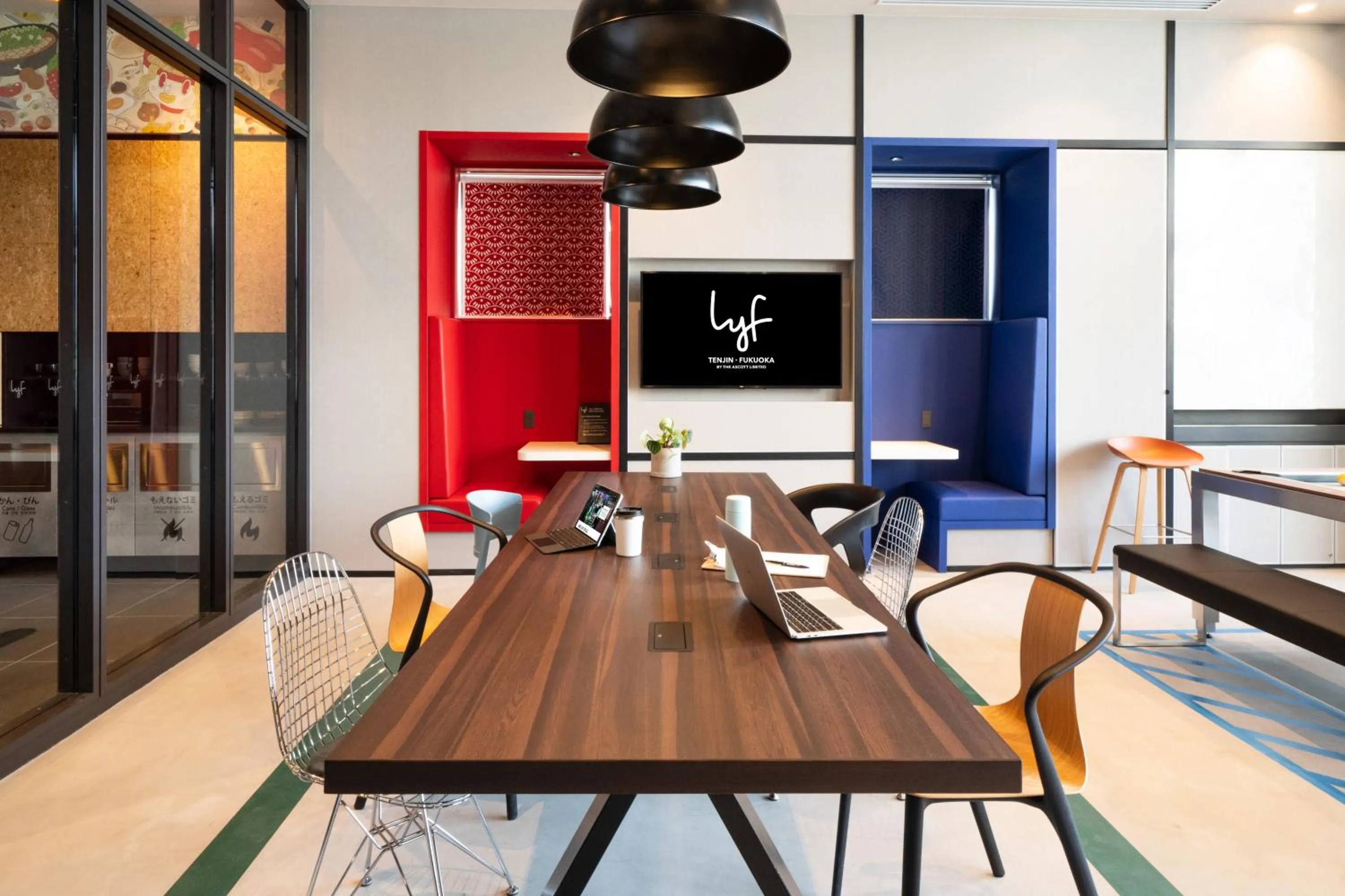 Communal lounge/ TV room in lyf Tenjin Fukuoka