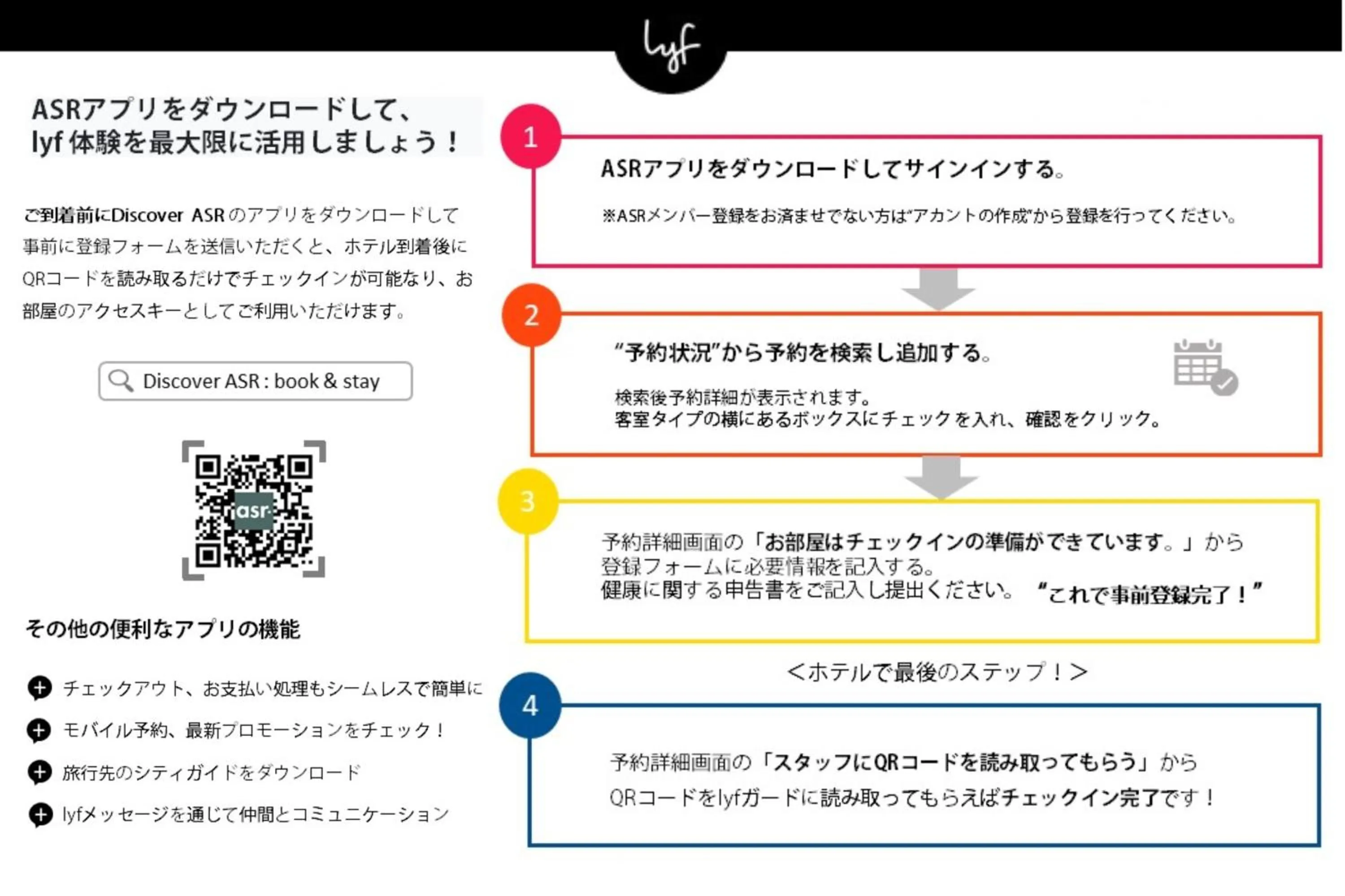Area and facilities in lyf Tenjin Fukuoka
