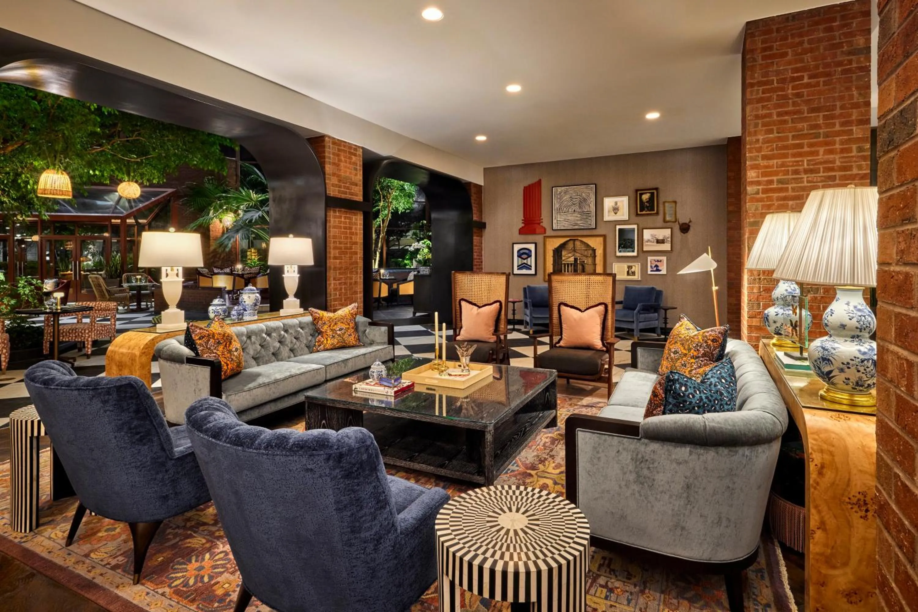 Lobby or reception in Omni Charlottesville Hotel