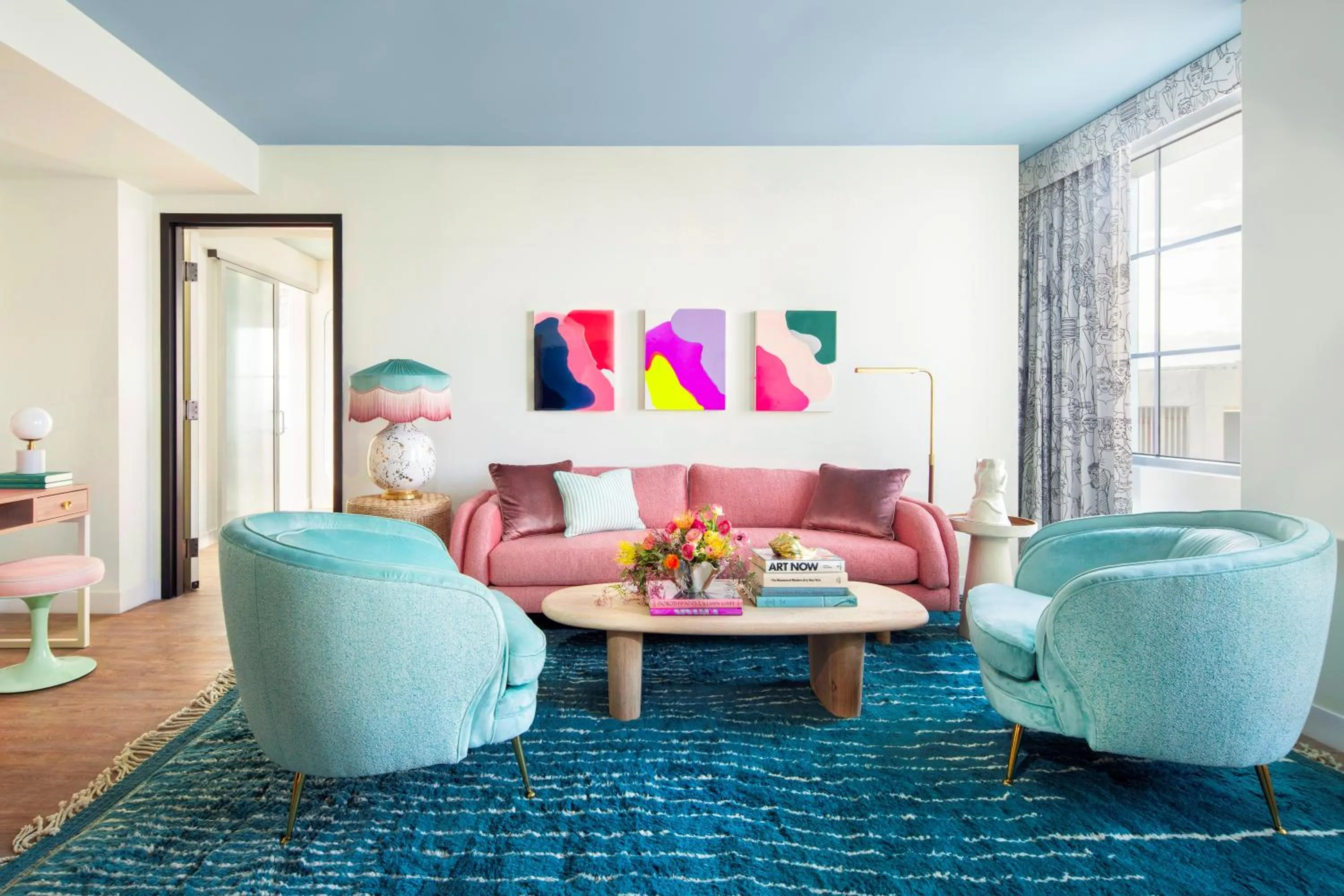 Living room in The Goodtime Hotel, Miami Beach a Tribute Portfolio Hotel