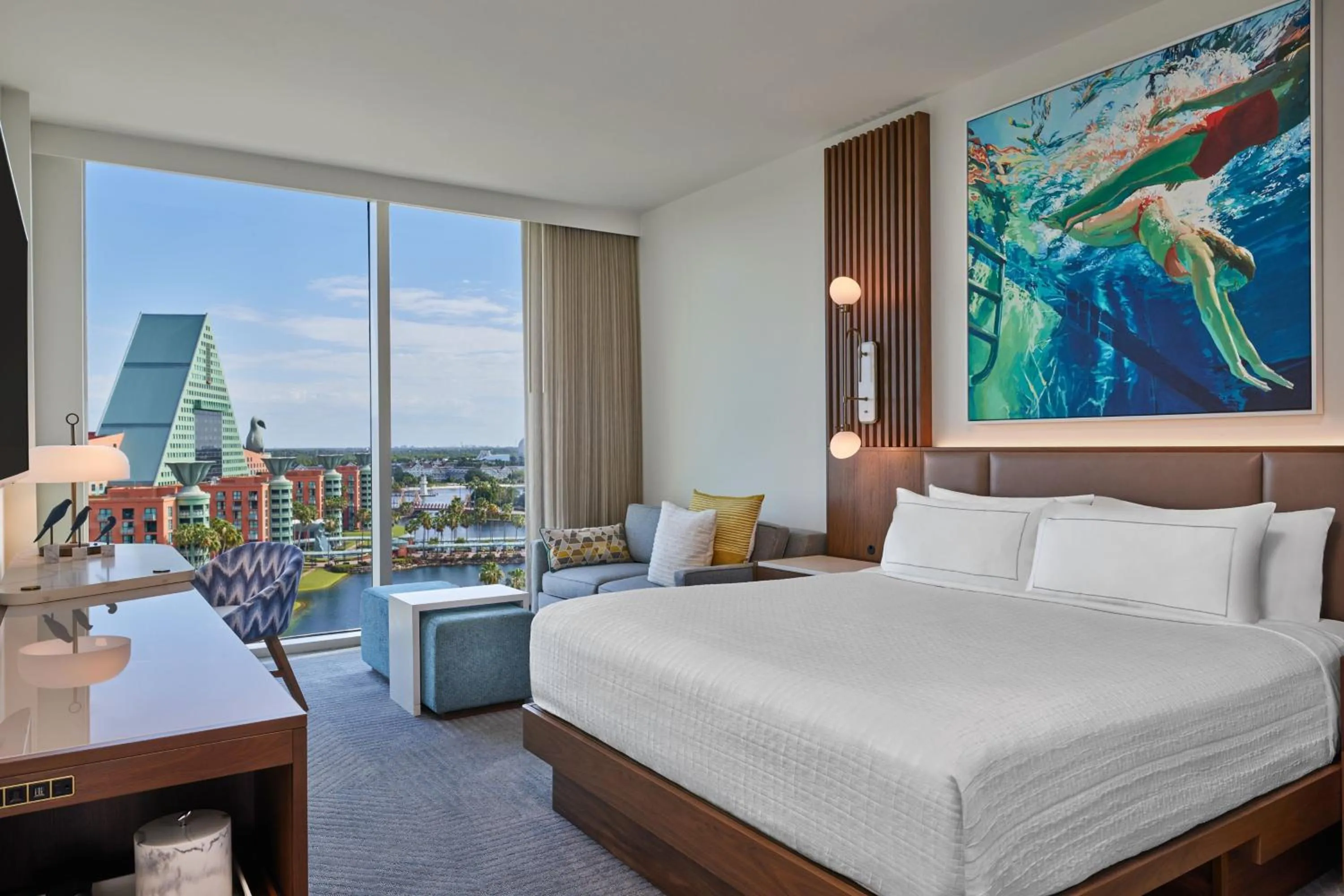 Bedroom, Bed in Walt Disney World Swan Reserve