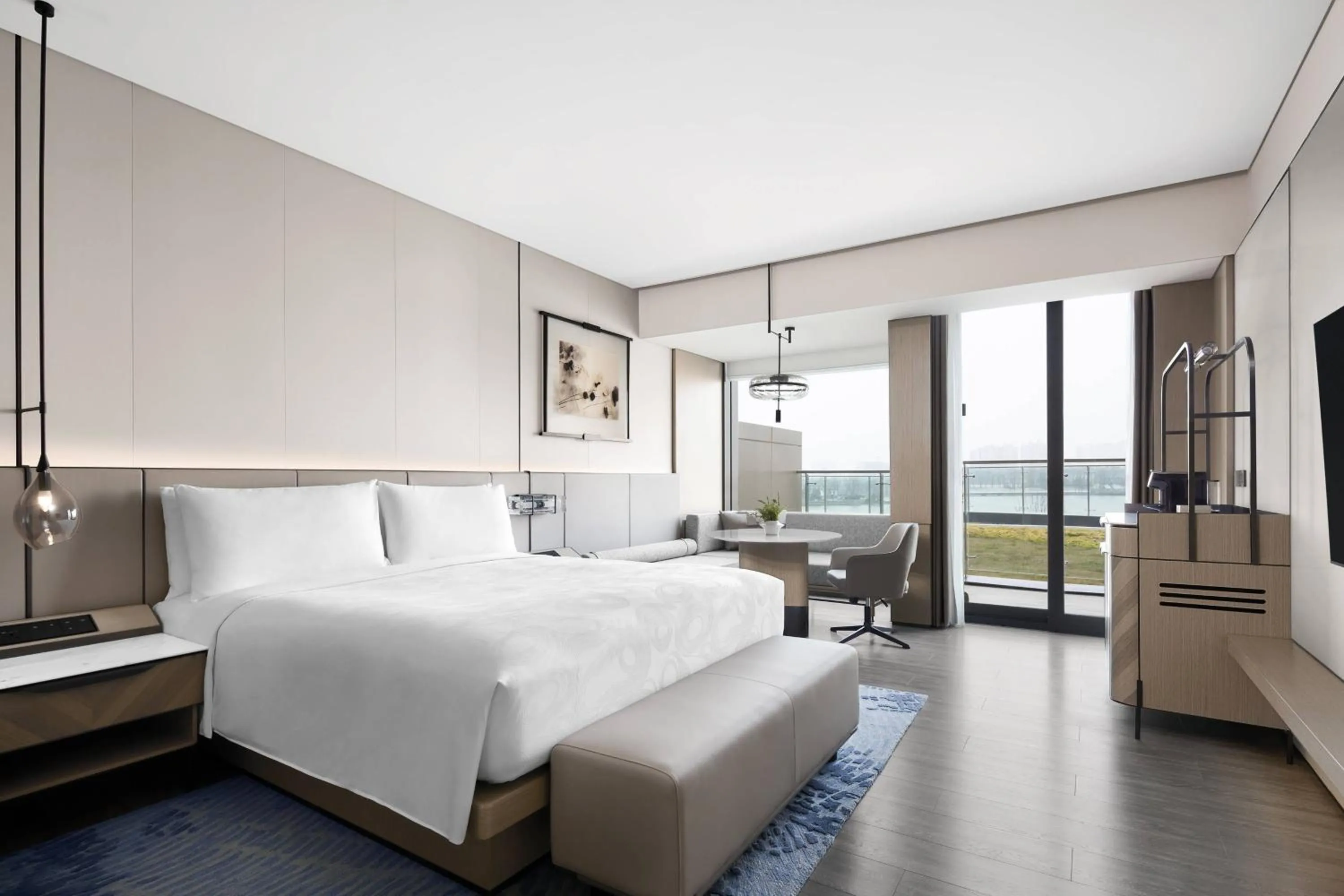 Photo of the whole room, Bed in JW Marriott Shanghai Fengxian