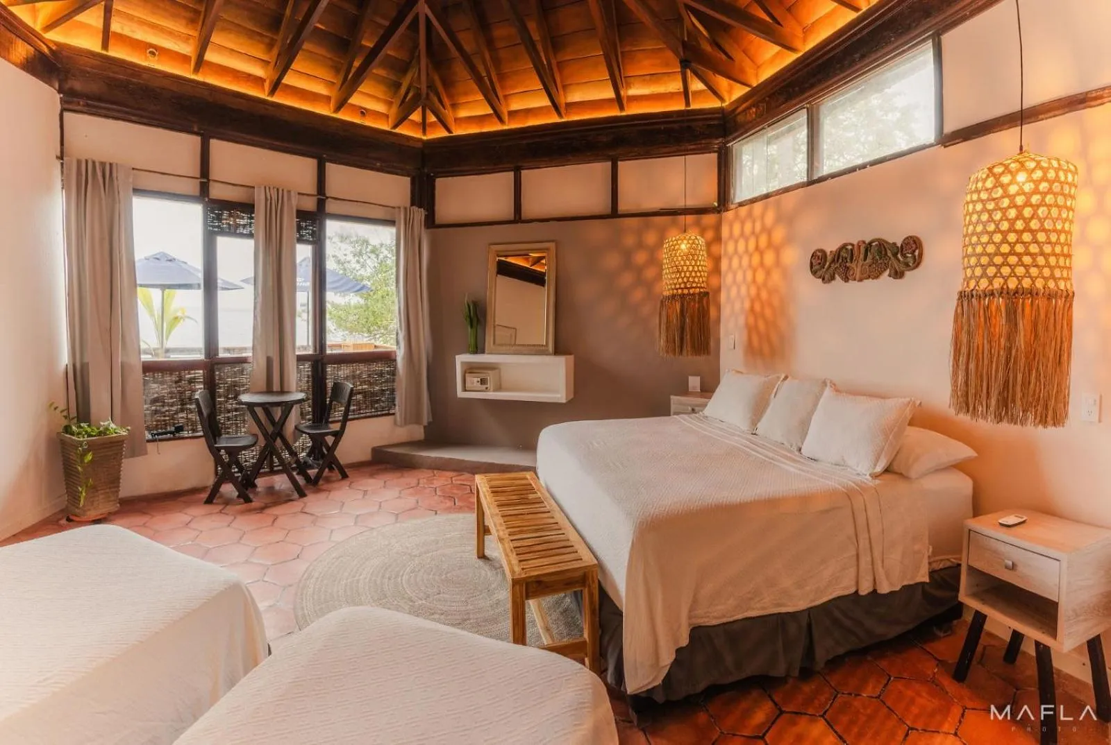 View (from property/room), Bed in Rosario EcoHotel - Islas del Rosario