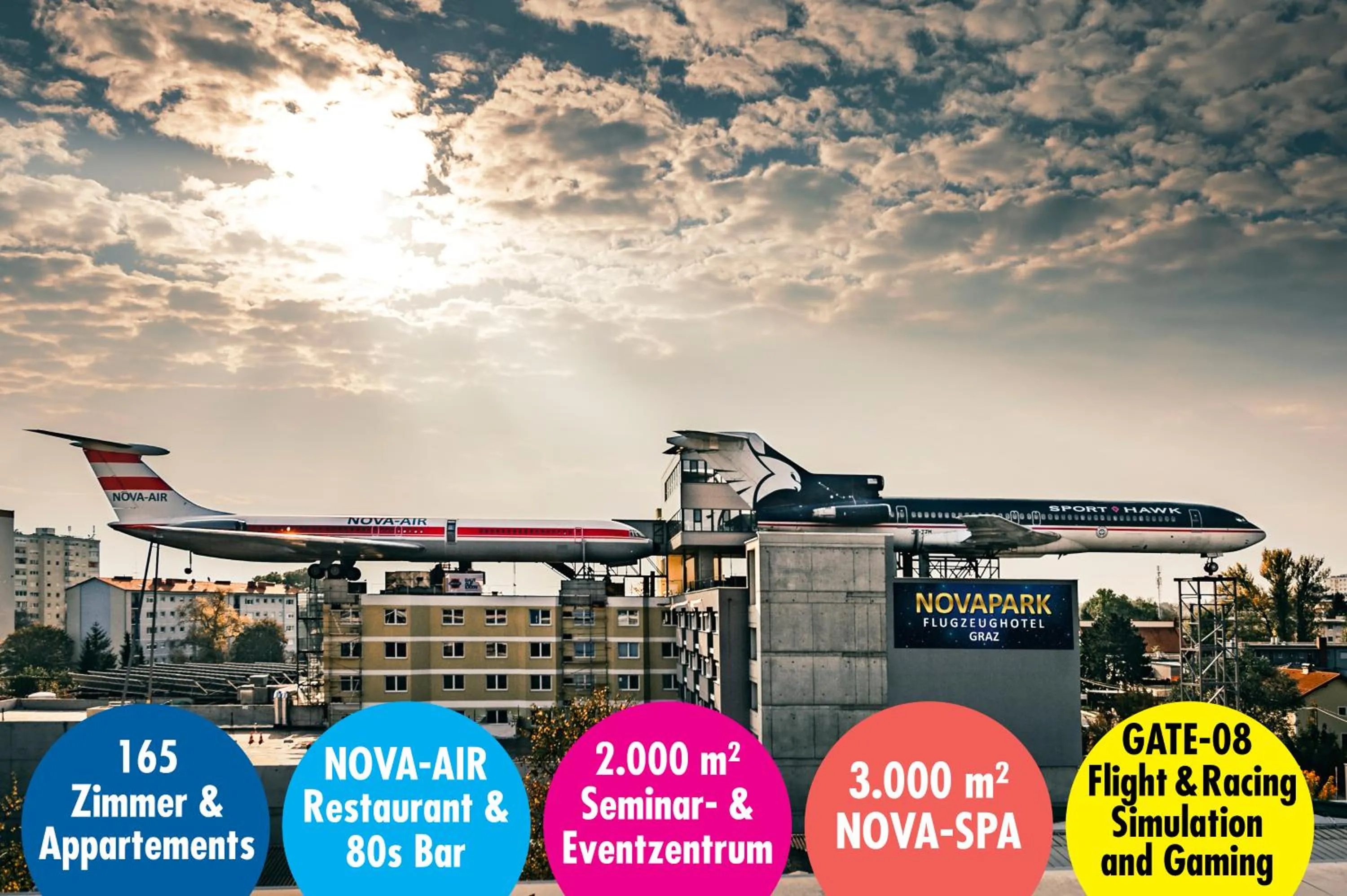 Logo/Certificate/Sign in NOVAPARK Flugzeughotel Graz