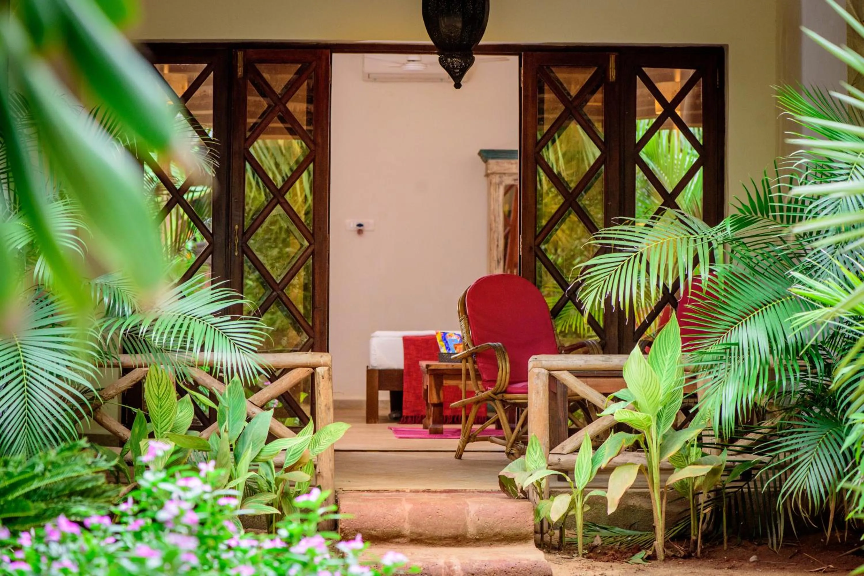 Garden view in Little India Beach Cottages
