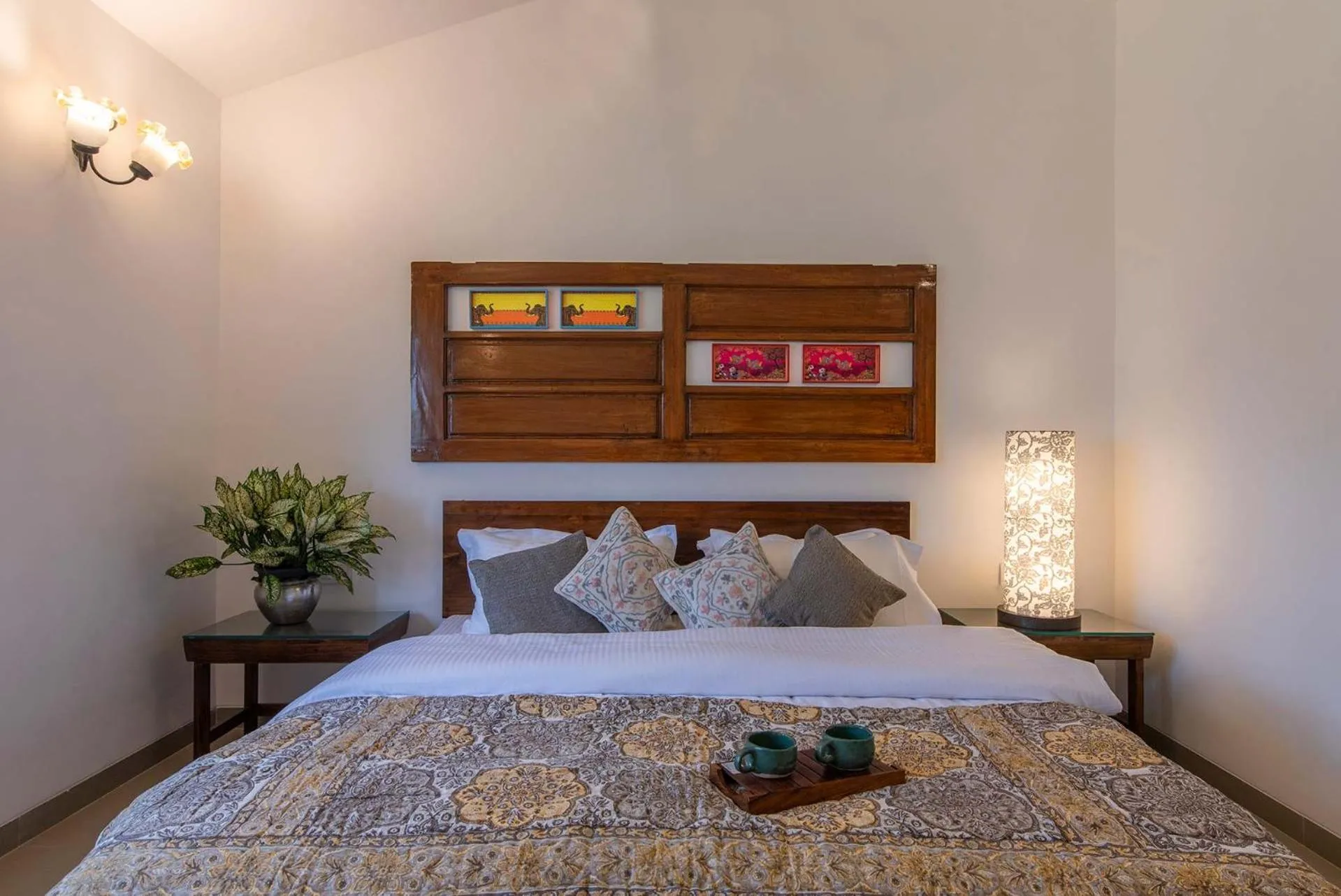 Bedroom, Bed in El Cottage by StayVista - An enchanting escape with Scenic views, Colonial decor & Private plunge pool