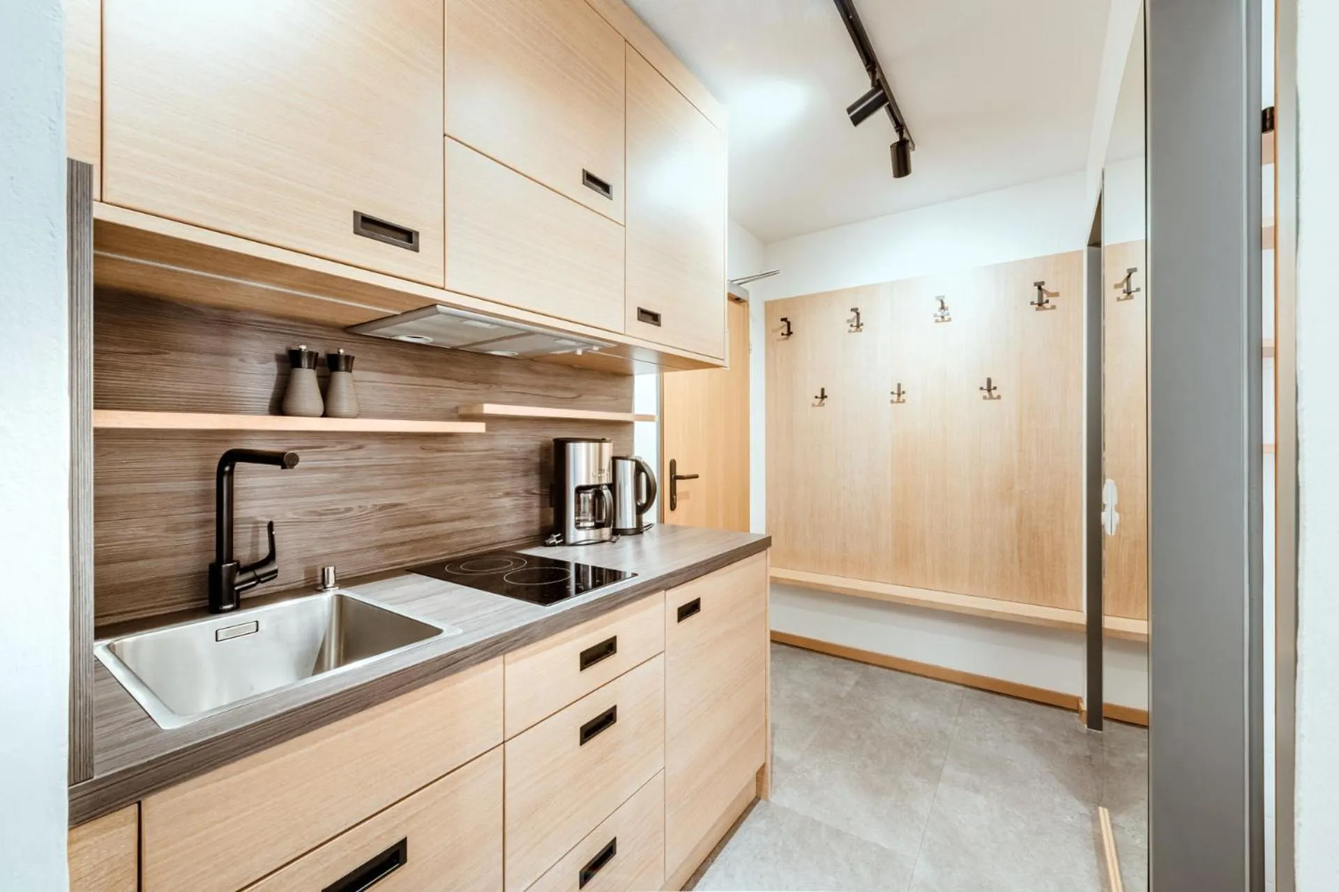 Kitchen or kitchenette in Harmls Aparthotel