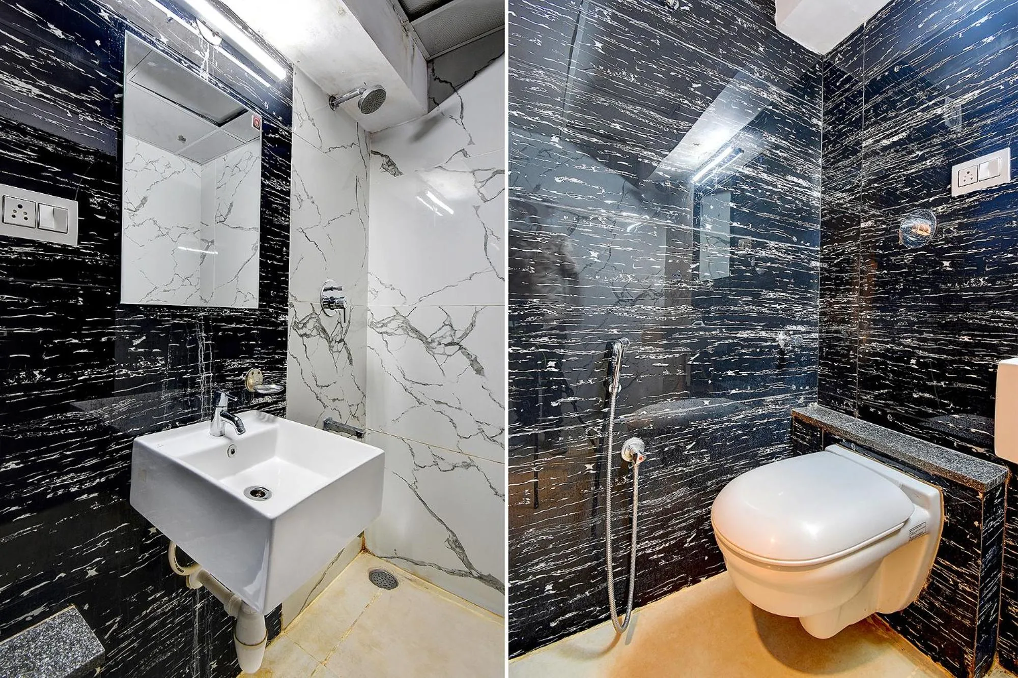 Bathroom in FabHotel Cozzy Inn - Tilak Nagar Main Road, Jayanagar