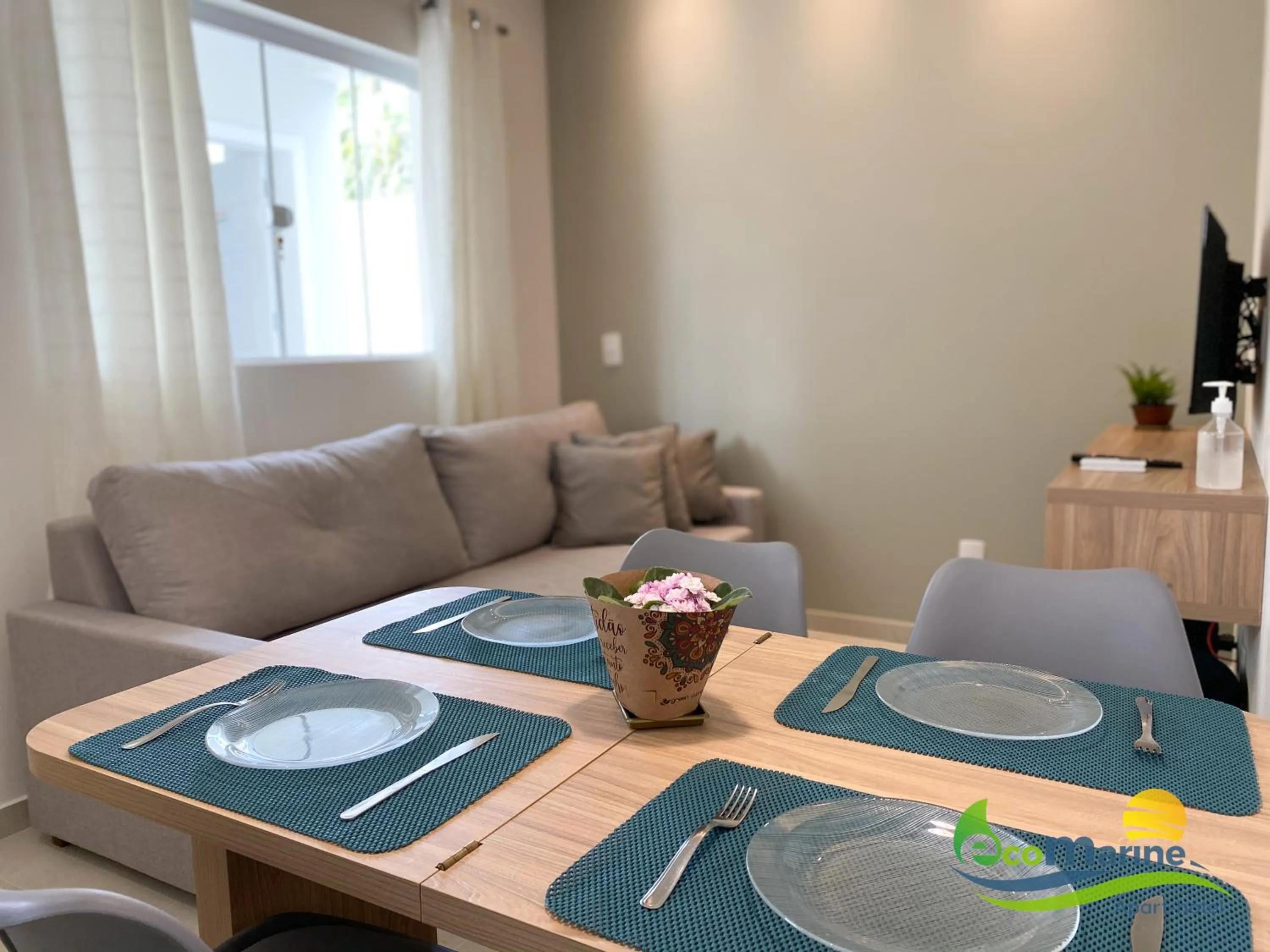 Living room in Ecomarine Apart-hotel 800 m Beto Carrero