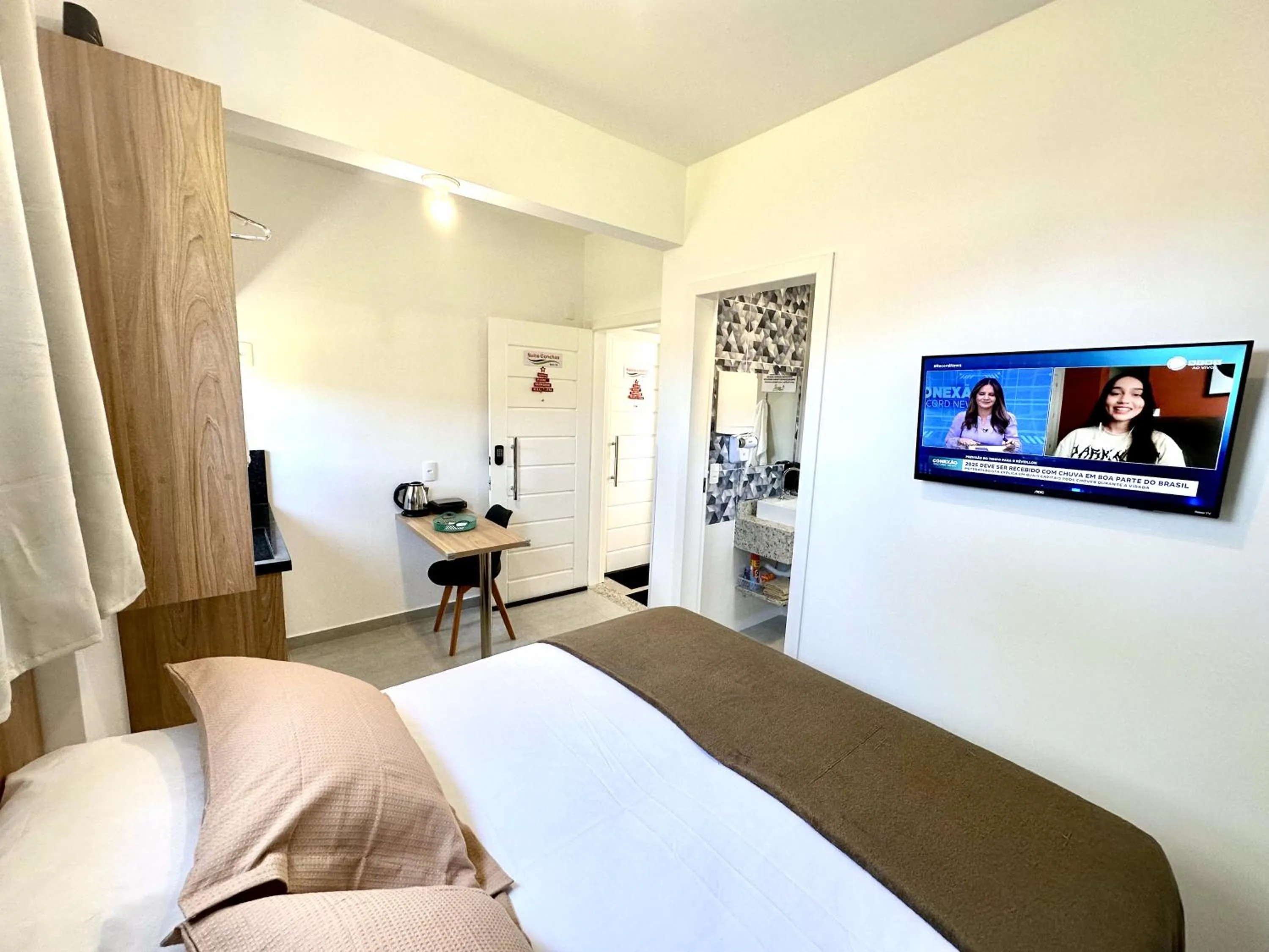 TV and multimedia, Bed in Ecomarine Apart-hotel 800 m Beto Carrero