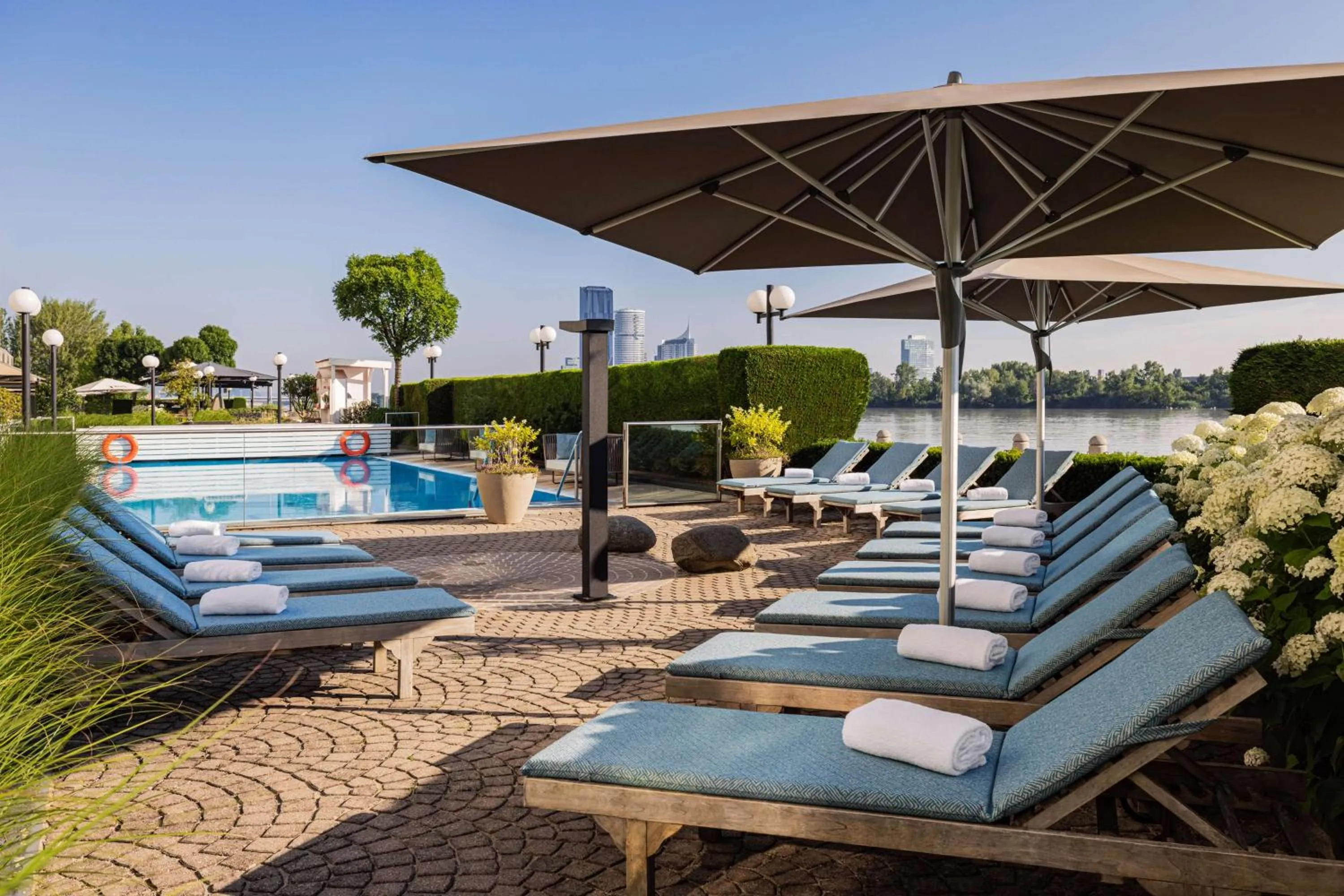 Pool view in Hilton Vienna Waterfront