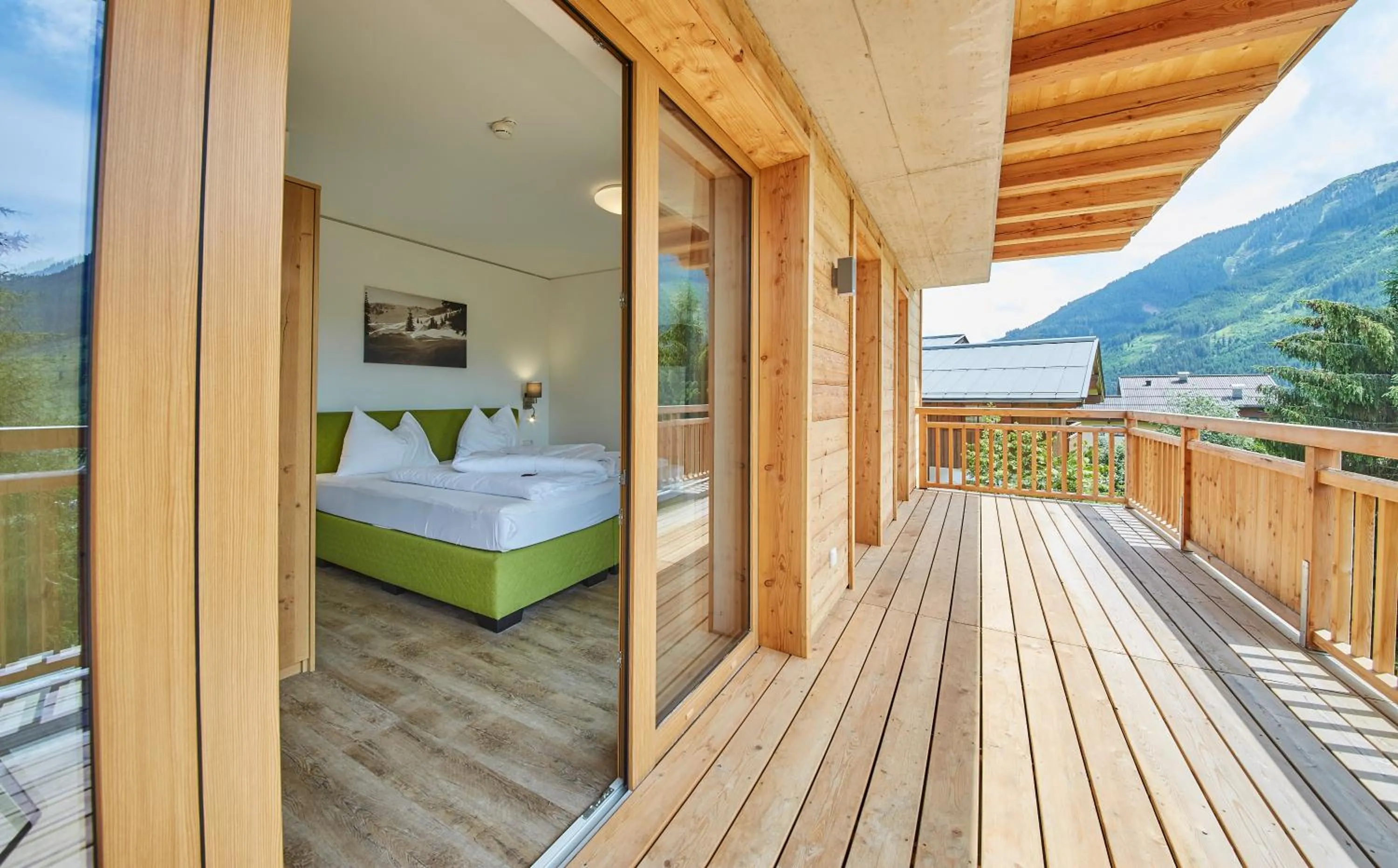 View (from property/room), Bed in AlpenParks Hotel & Apartment Sonnleiten