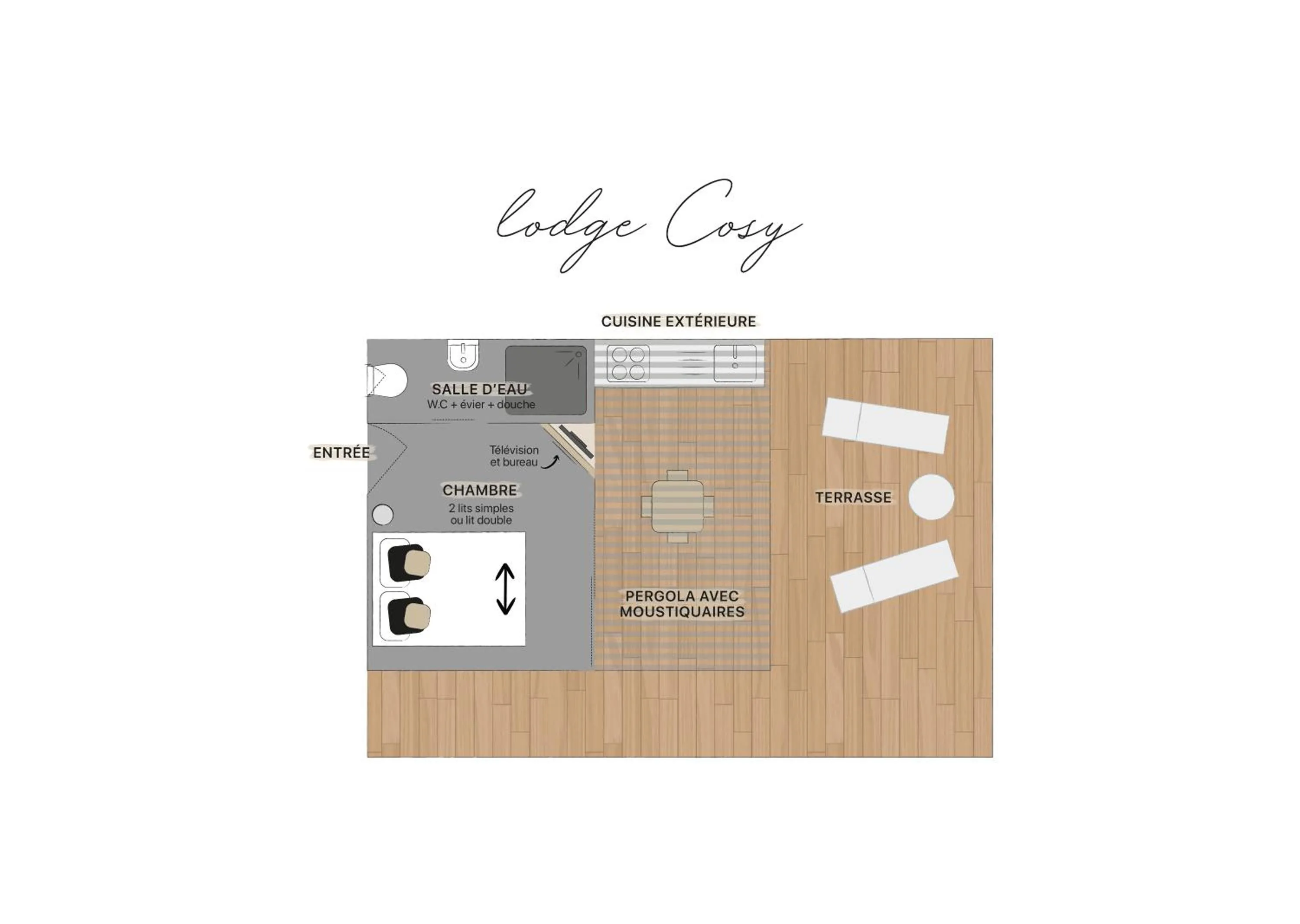 Photo of the whole room in Lodges de Camargue