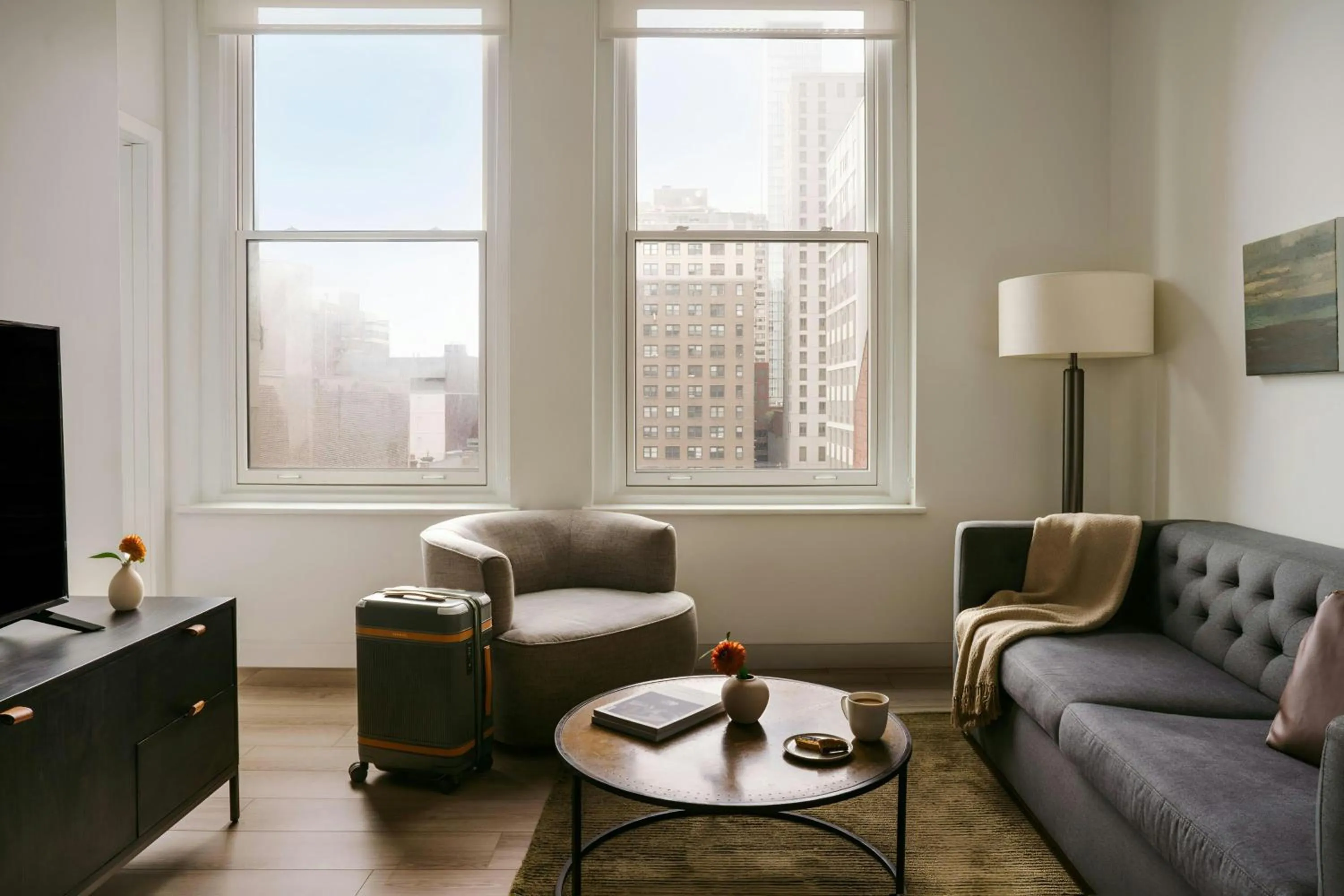 Living room in Sonder by Marriott Bonvoy The Witherspoon Apartments Center City
