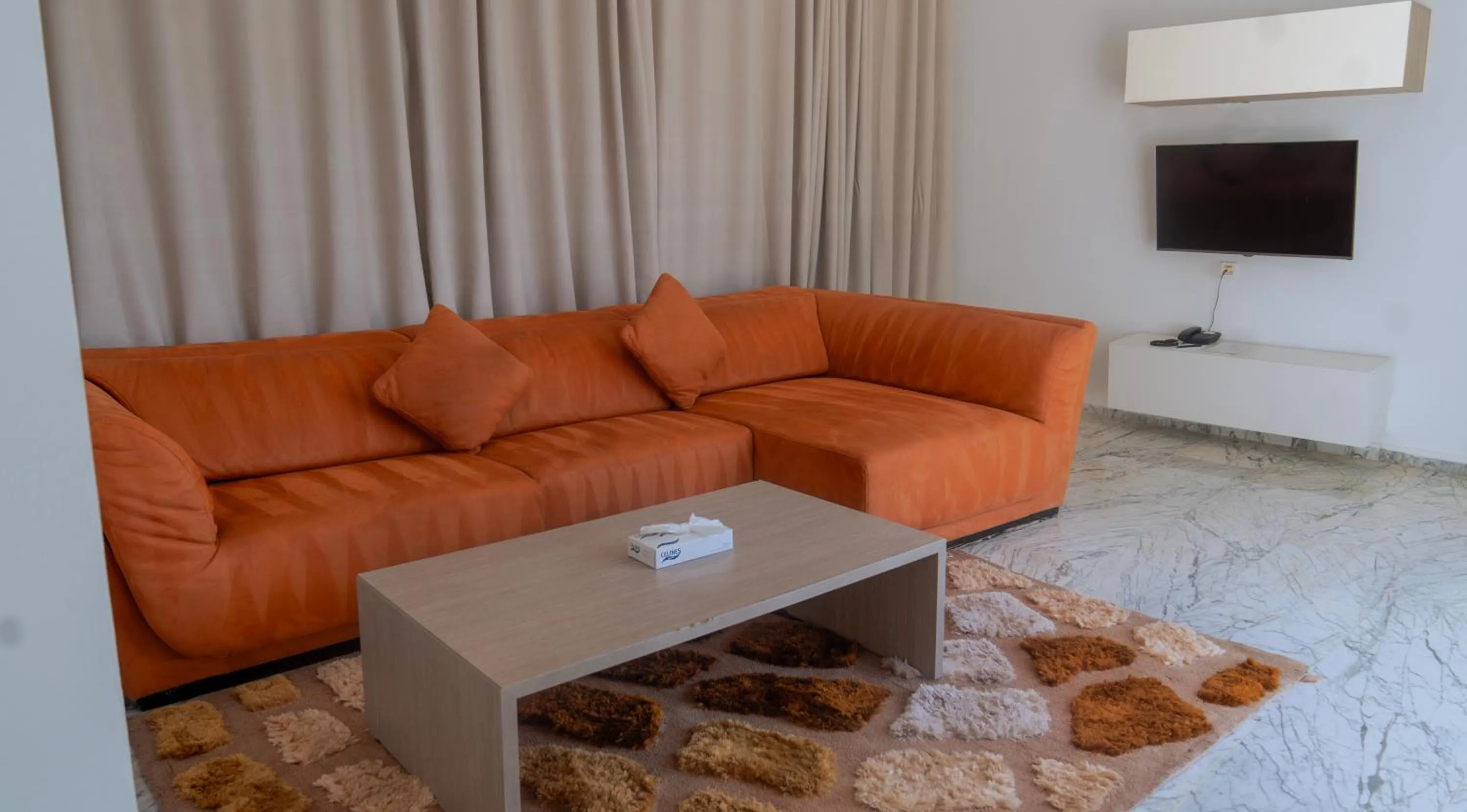 Communal lounge/ TV room in Hotel Farah Tanger