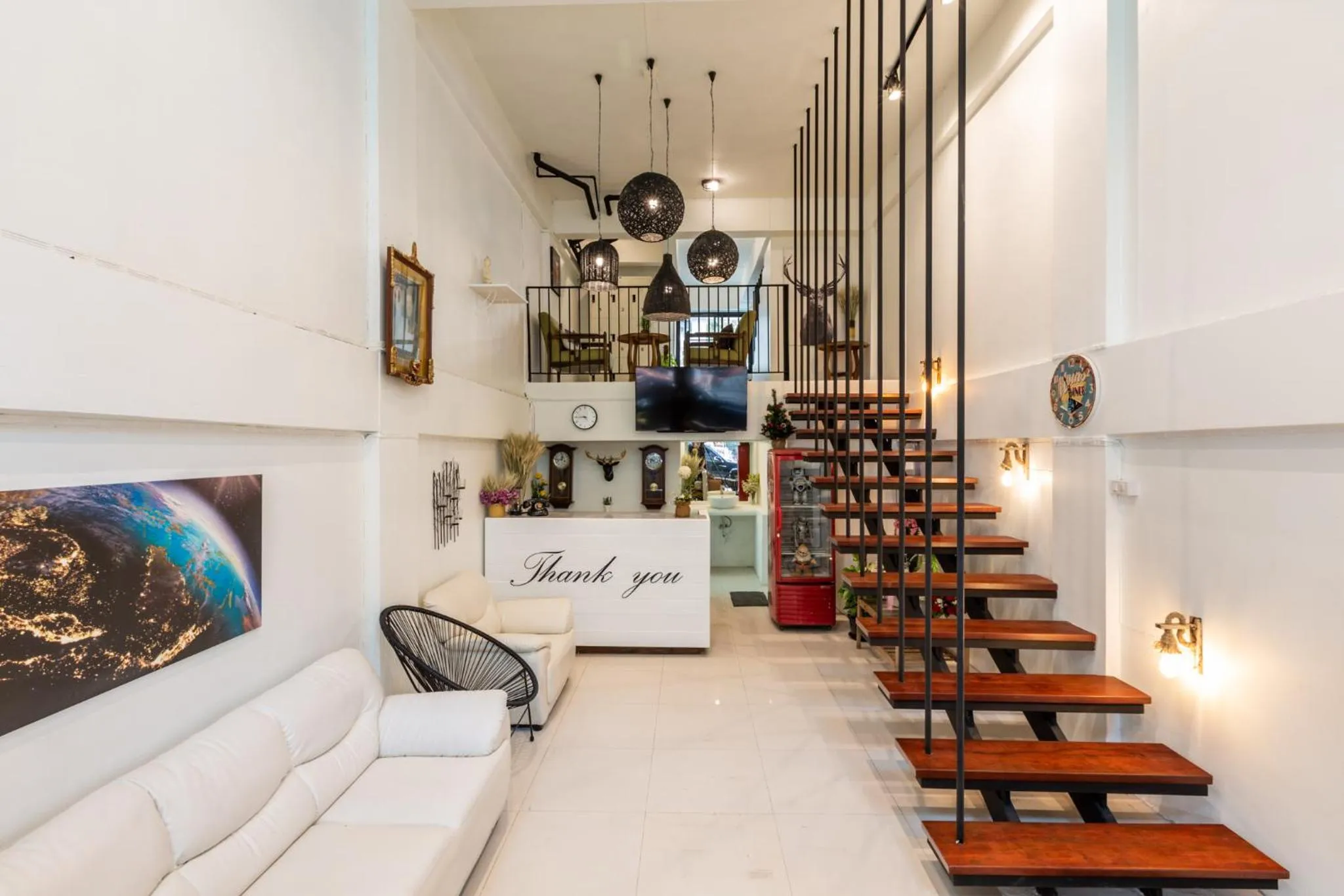 Living room in My Way Hostel Chiang Mai