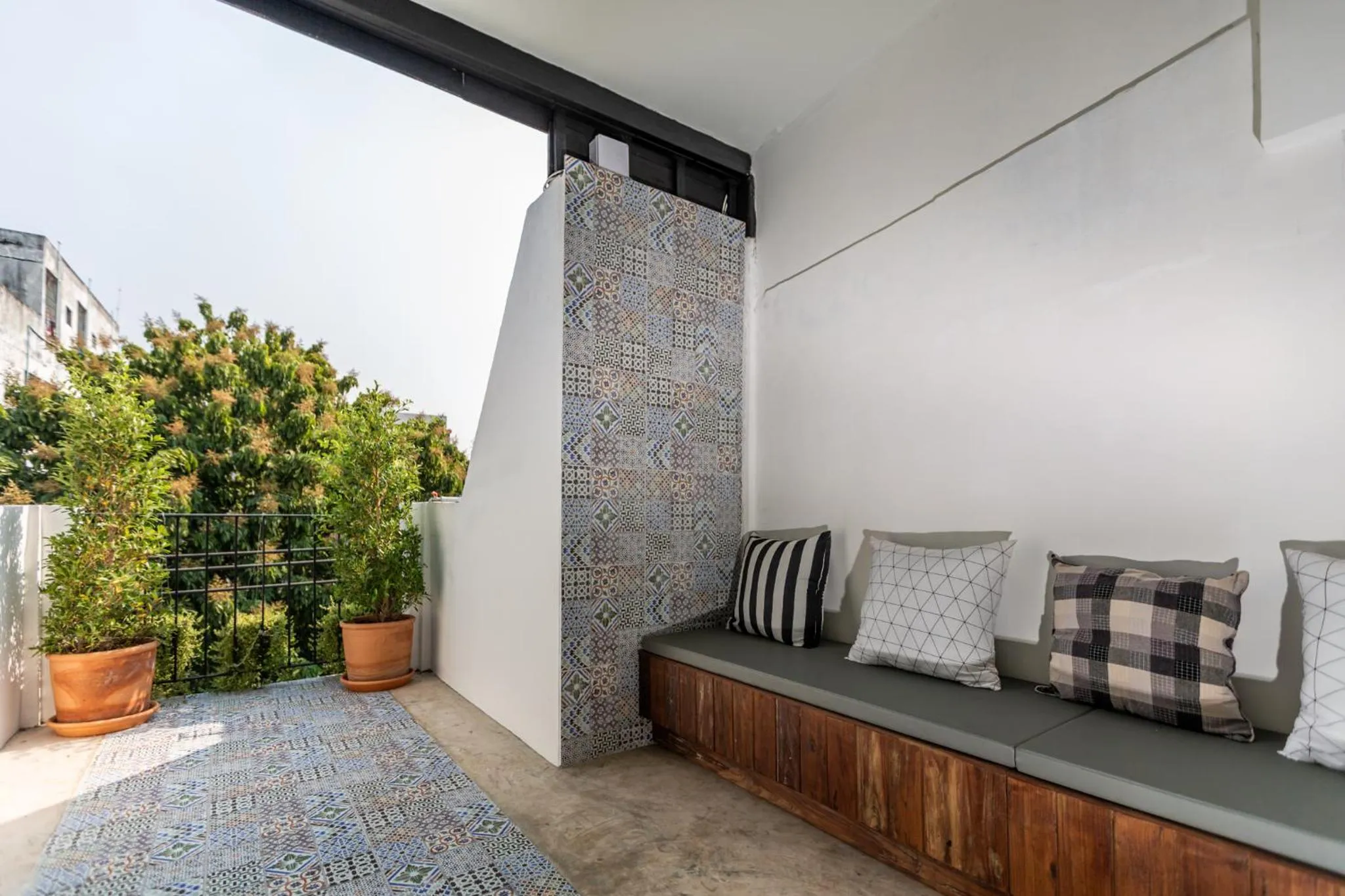 Balcony/Terrace, Bed in My Way Hostel Chiang Mai