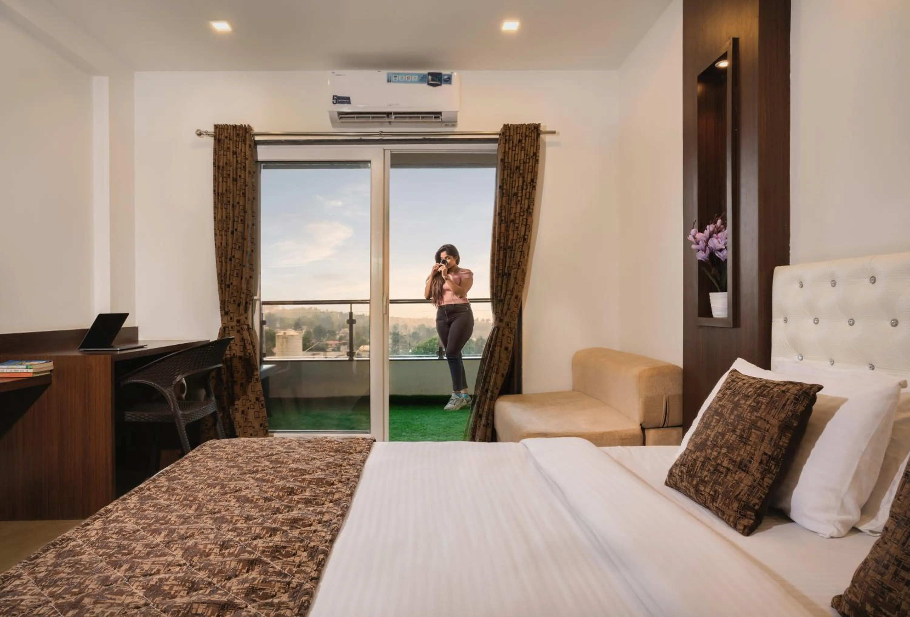 People, Bed in Blizzard Resort