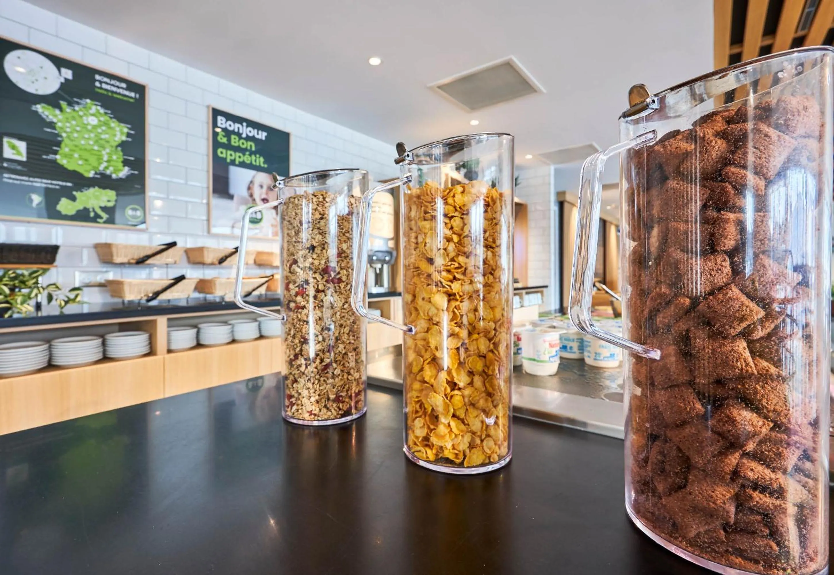 Buffet breakfast in B&B HOTEL Deauville-Touques