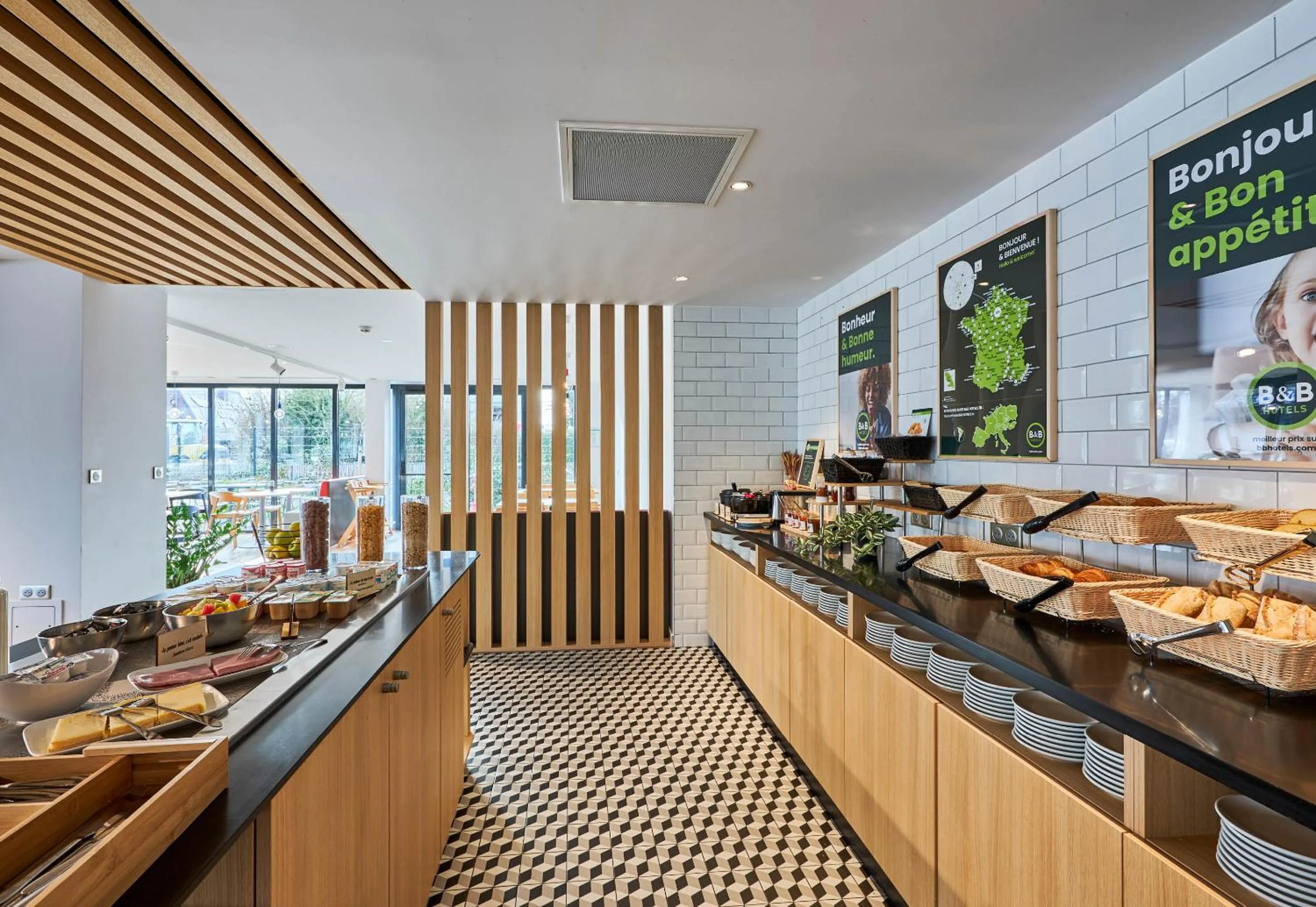 Buffet breakfast in B&B HOTEL Deauville-Touques