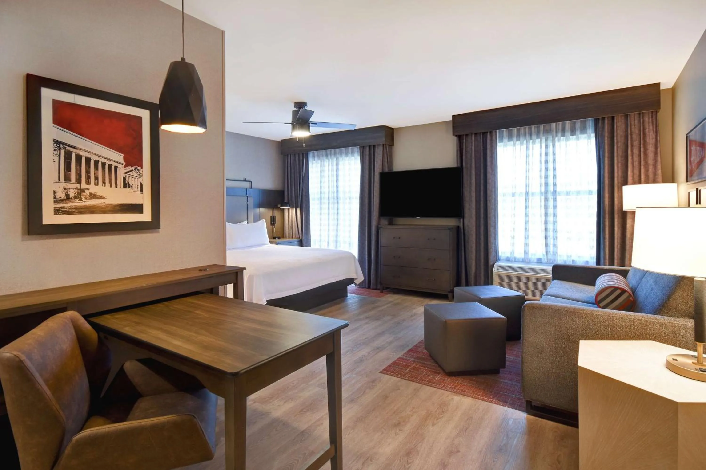 Living room, Bed in Homewood Suites by Hilton Tuscaloosa Downtown- Near Univ of Alabama