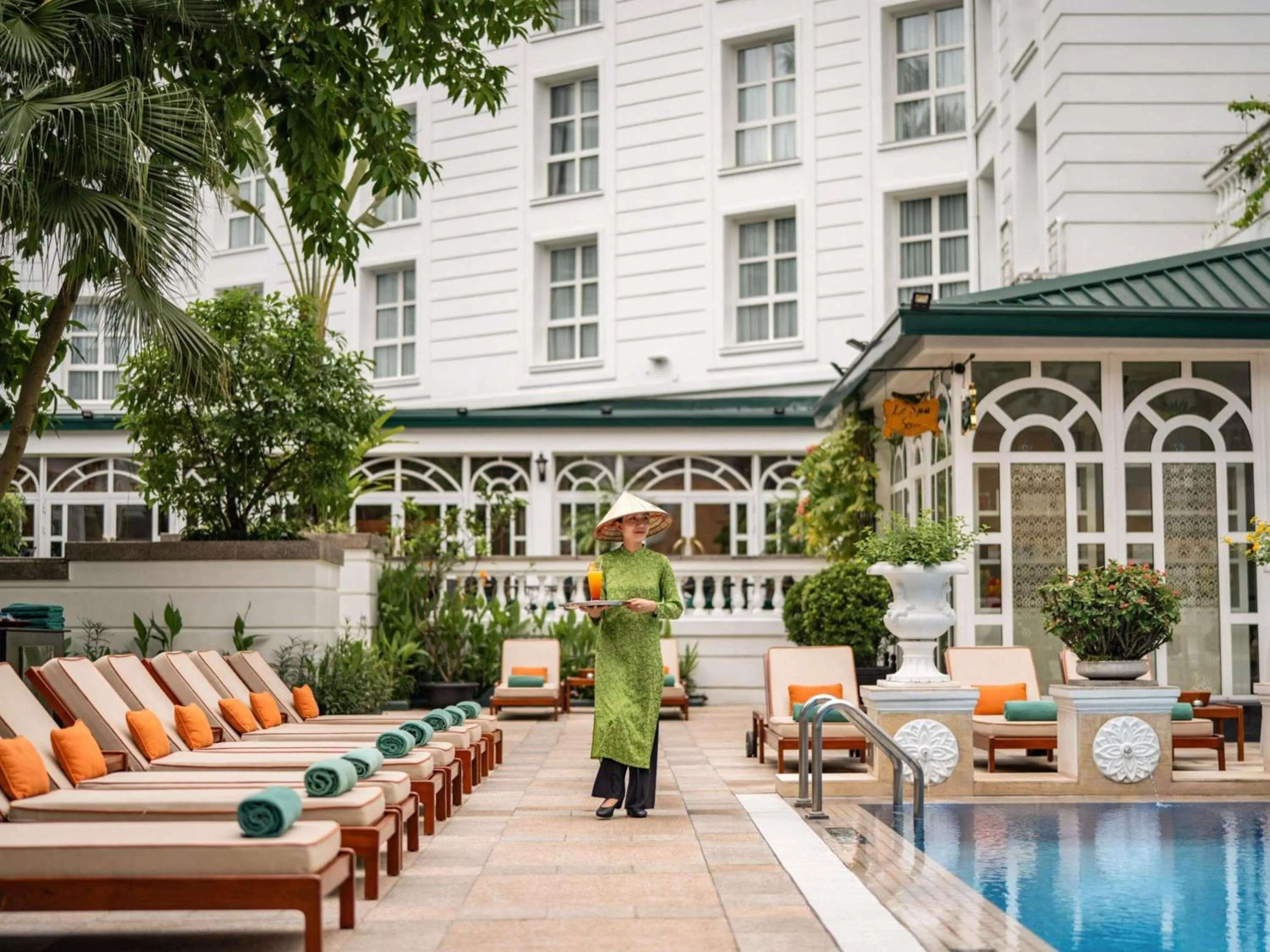 Pool view in Sofitel Legend Metropole Hanoi