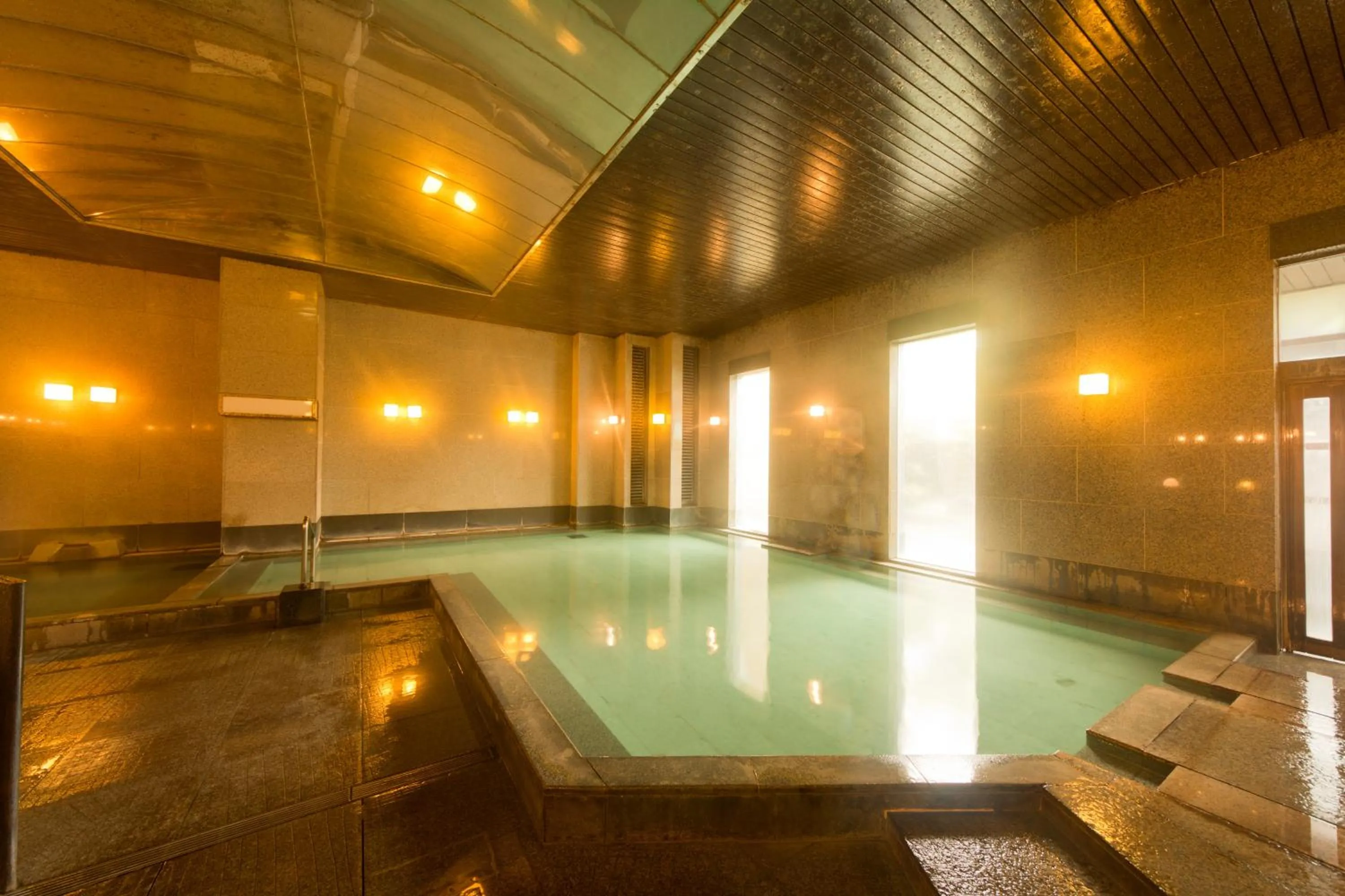 Hot Spring Bath in Kusatsu Onsen Hotel Village