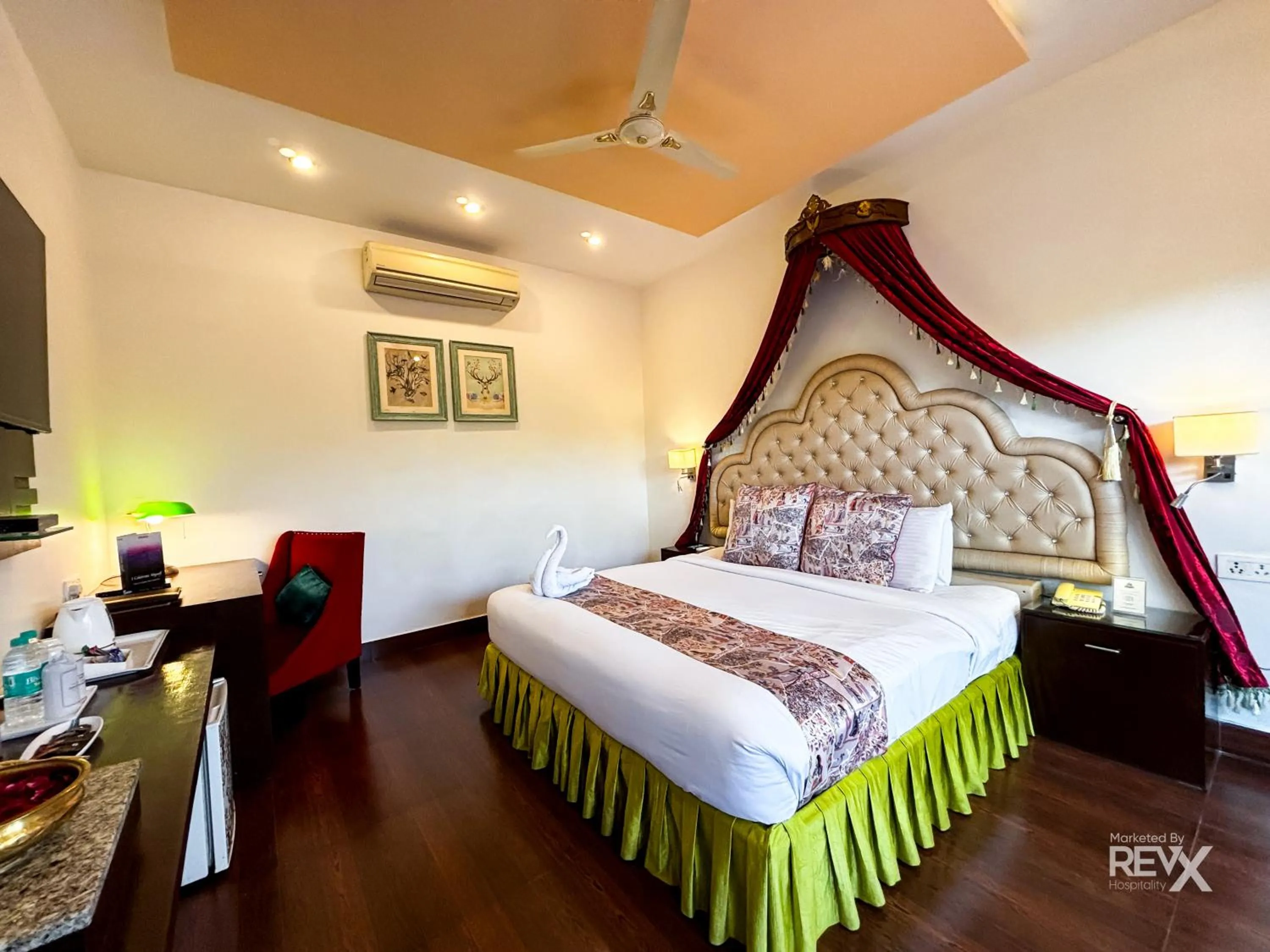 Bed in The Neeraj River Forest Resort Ayurvedic Wellness Center