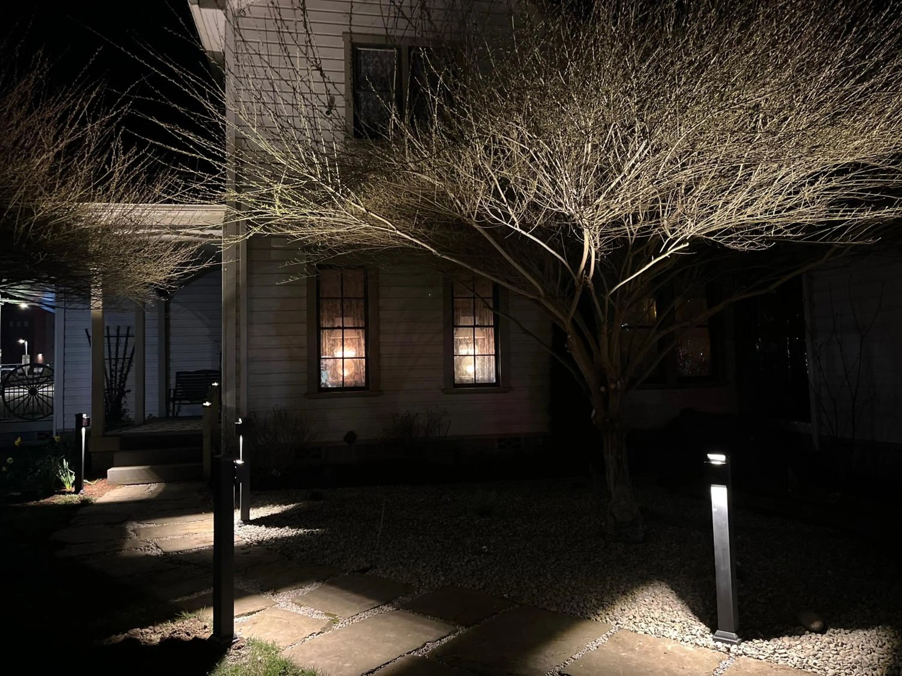 Night in HISTORICAL JOHN RAST HOUSE circa 1875