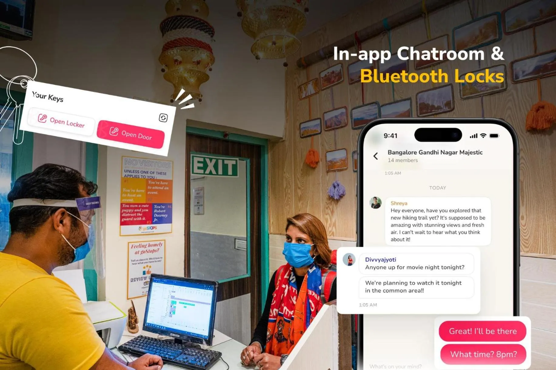 Lobby or reception in goSTOPS Mussoorie, Library Road