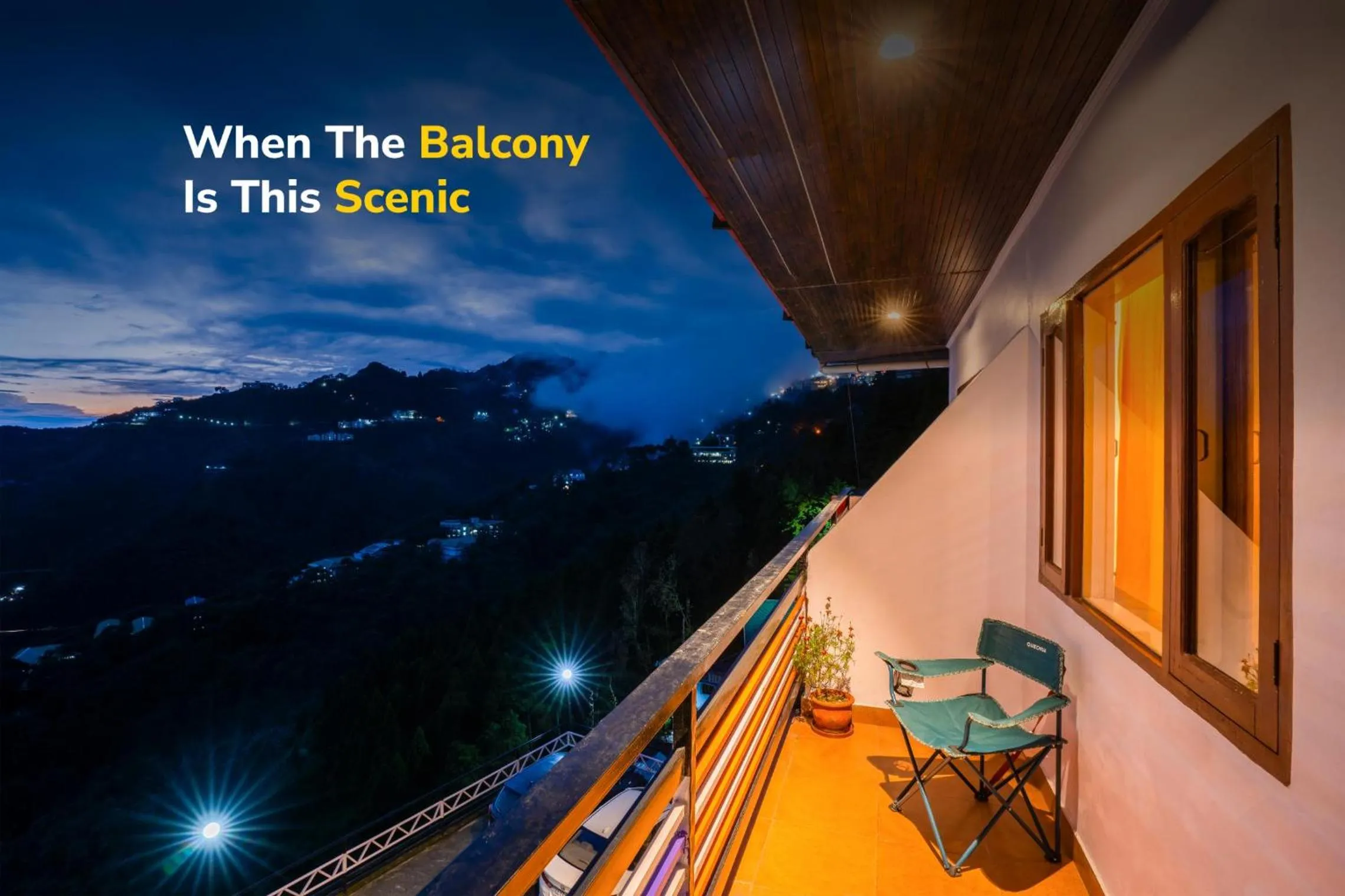 View (from property/room) in goSTOPS Mussoorie, Library Road