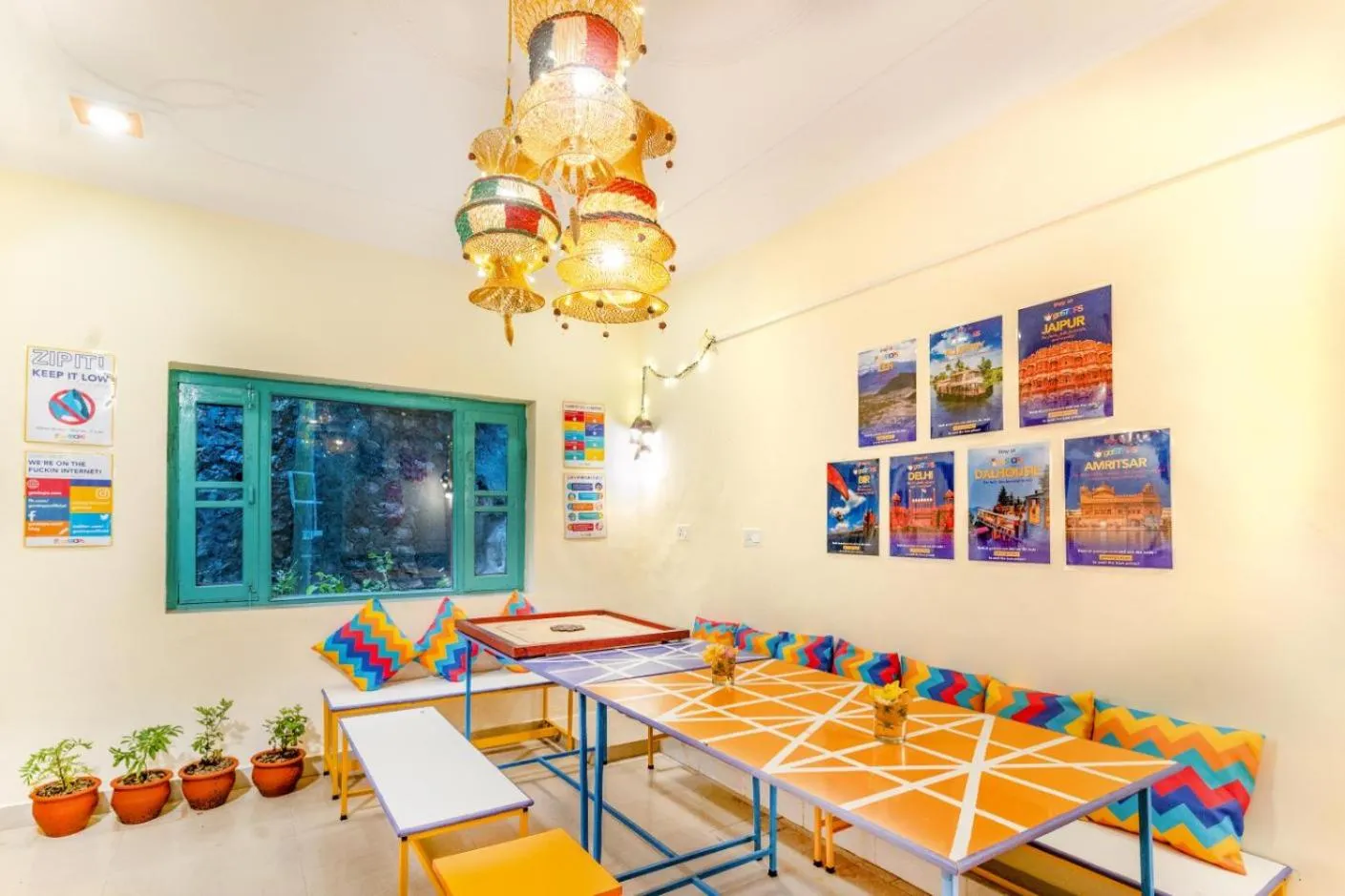 Seating area in goSTOPS Mussoorie, Library Road