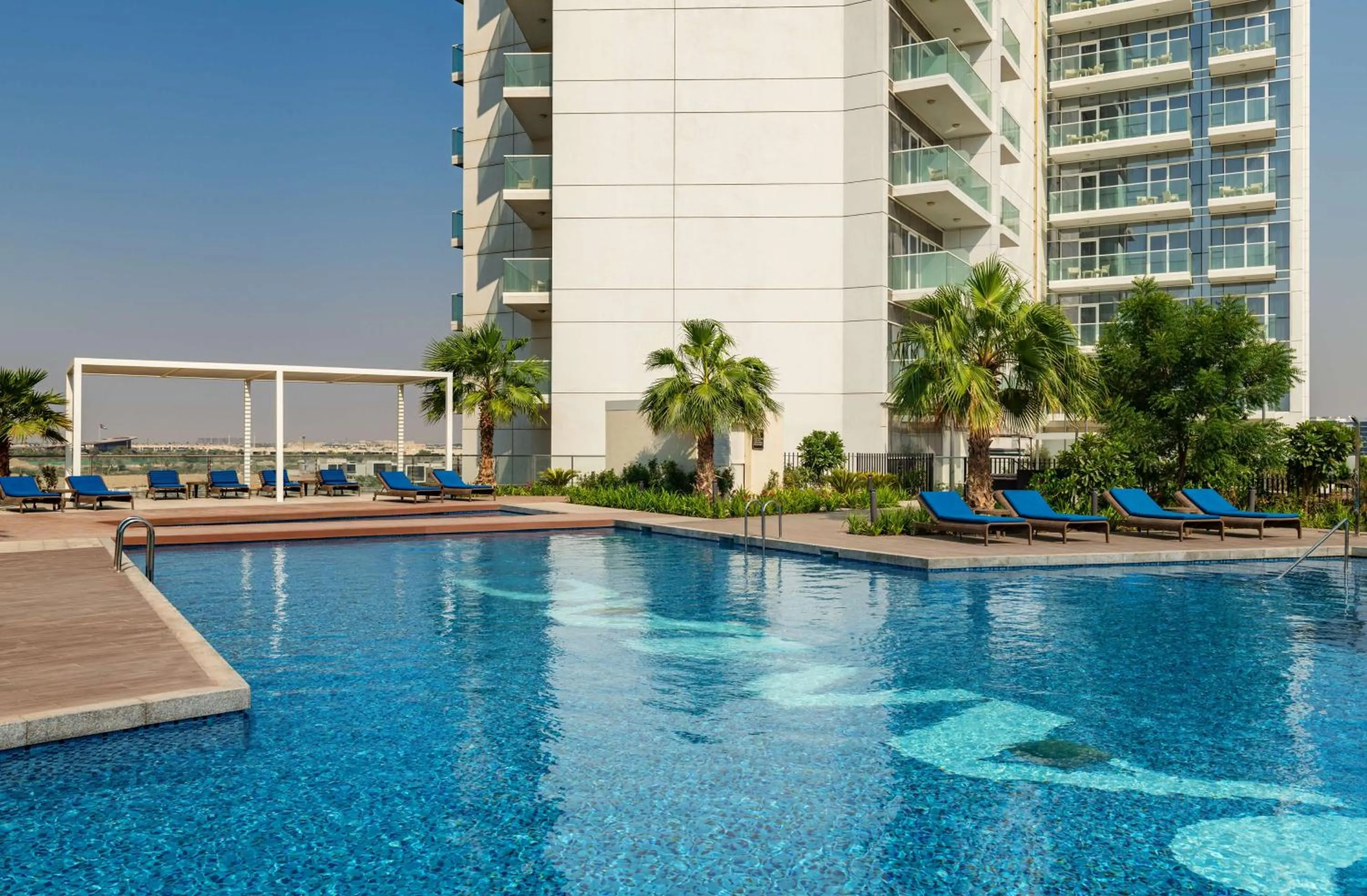 Pool view in Radisson Dubai Damac Hills