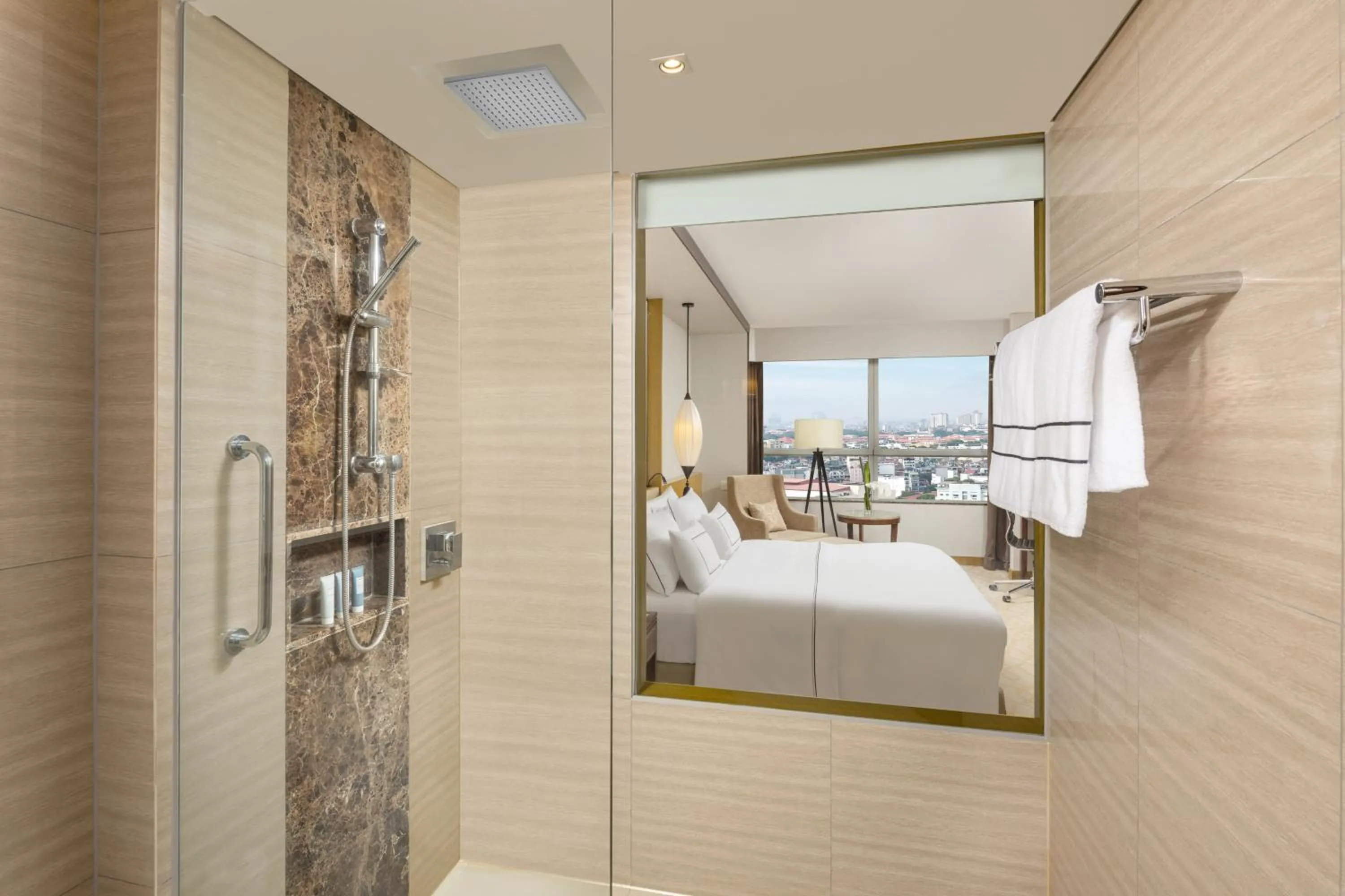 Shower, Bed in Melia Hanoi