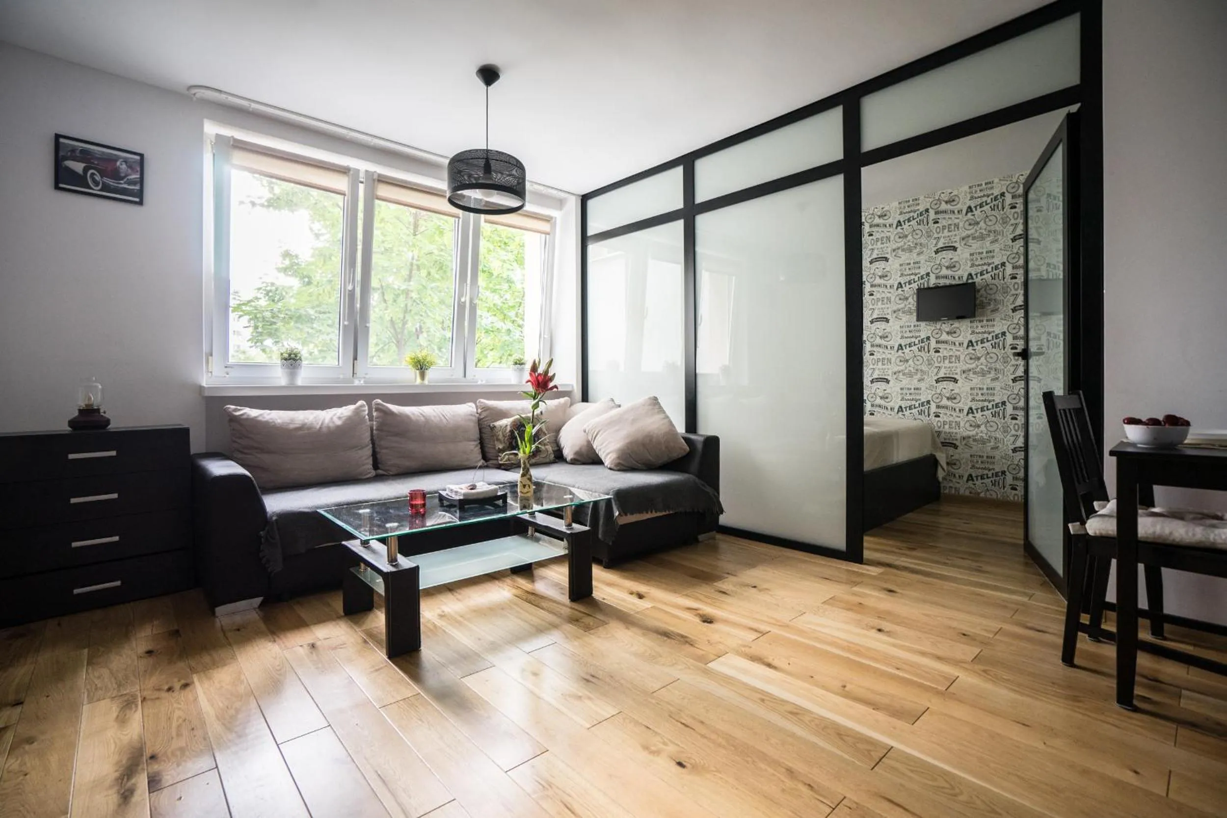 Living room in oompH Warsaw Central Apartment