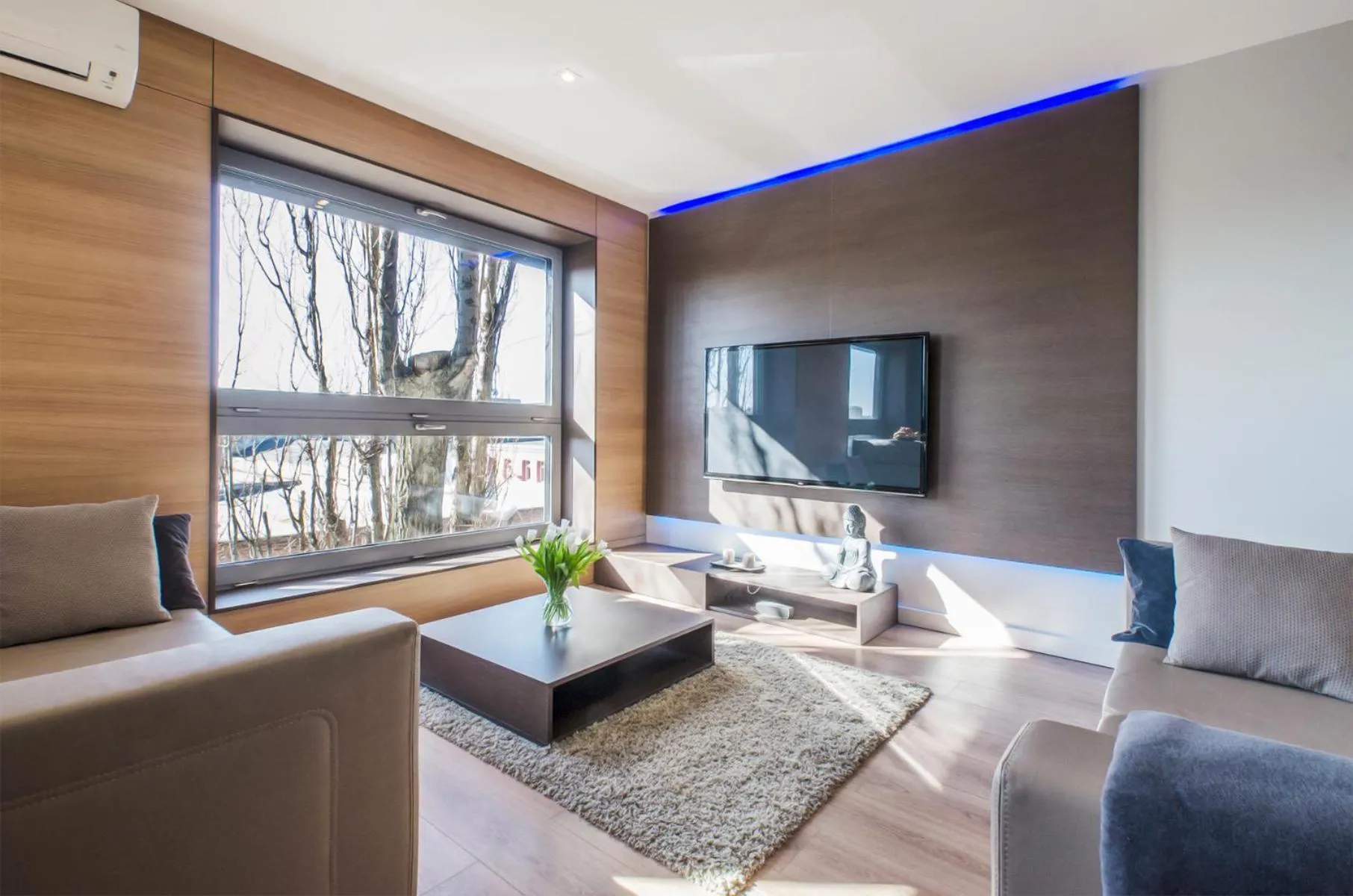 TV and multimedia in LupoApartments z Klimatyzacją do wyboru z Jacuzzi Pole Dance Parking Dostęp na Kod
