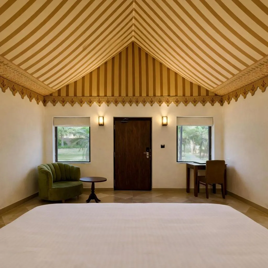 Bed in Achrol Niwas A TreeHouse Hotel