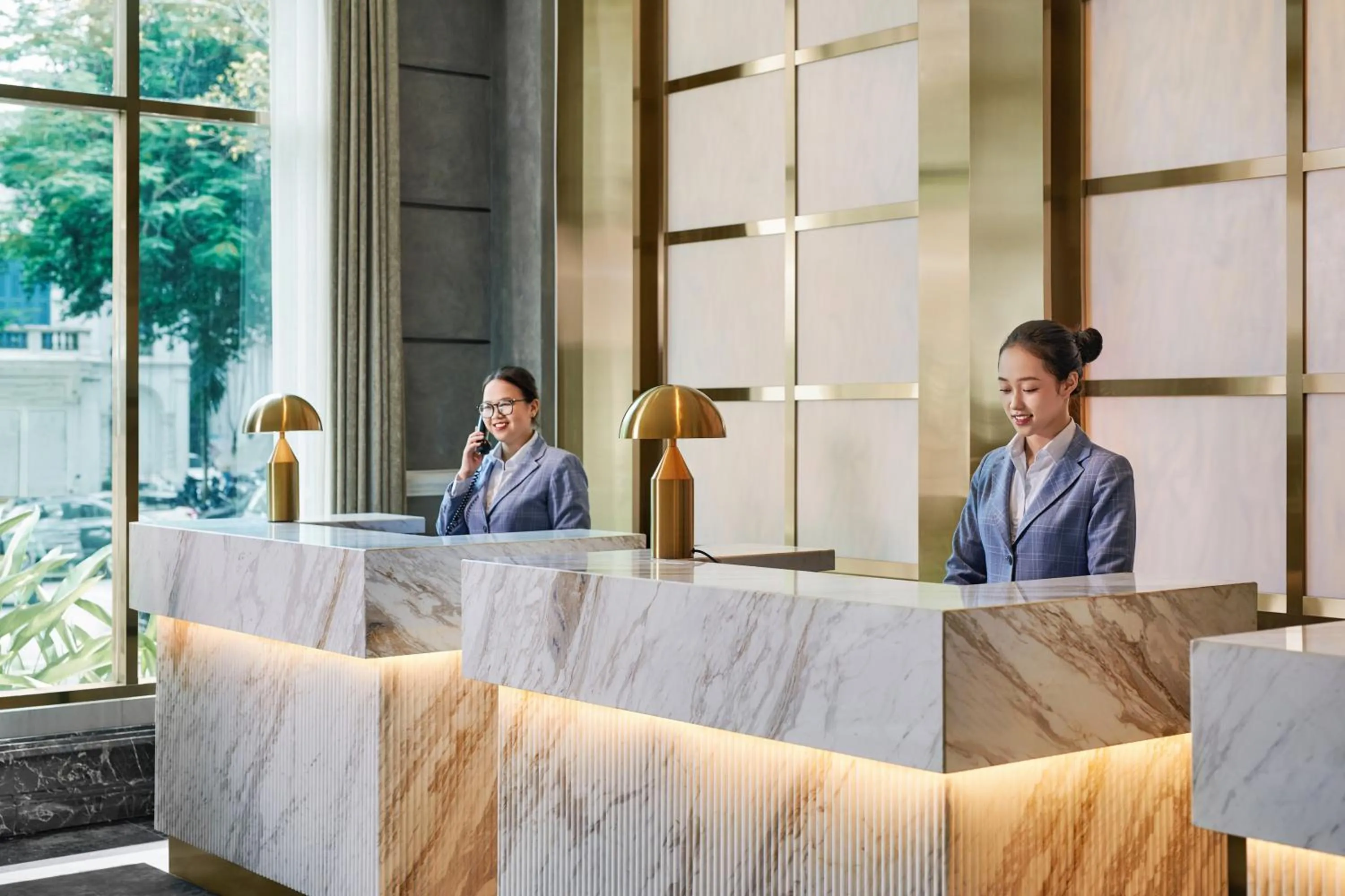 Lobby or reception in Mövenpick Hotel Hanoi Centre