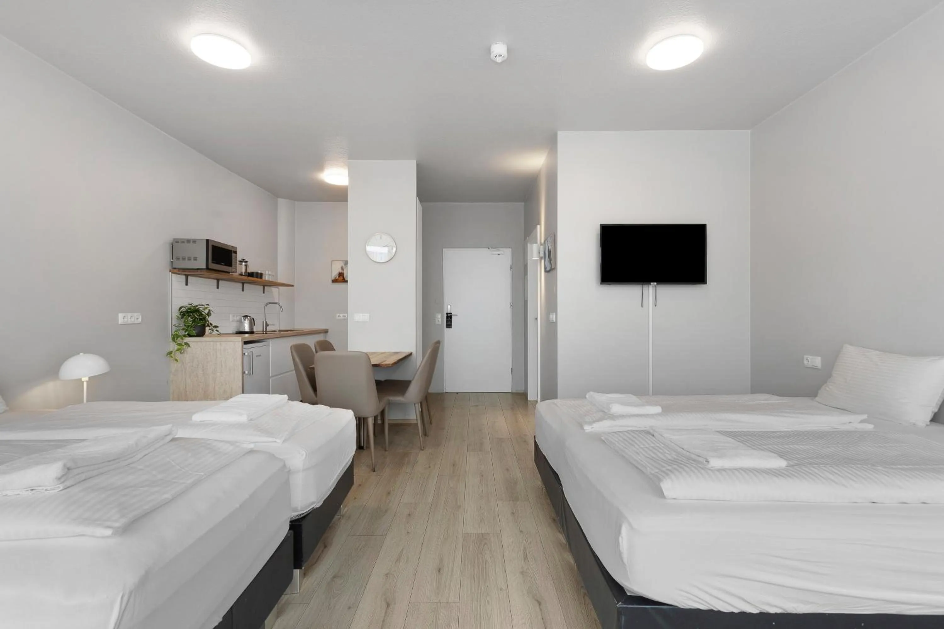 Facade/entrance, Bed in Iceland Comfort Apartments by Heimaleiga