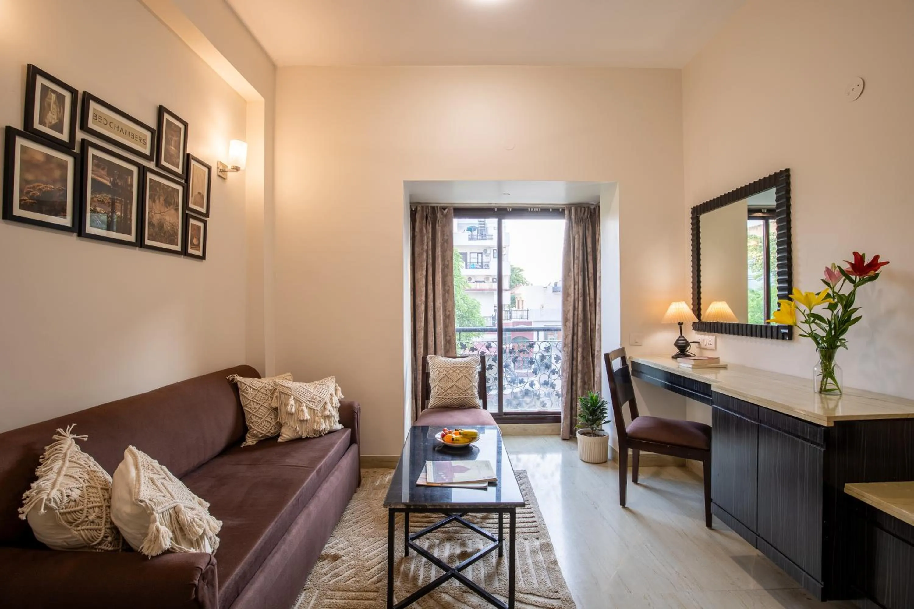 Living room in BedChambers Serviced Apartments, Sector 40