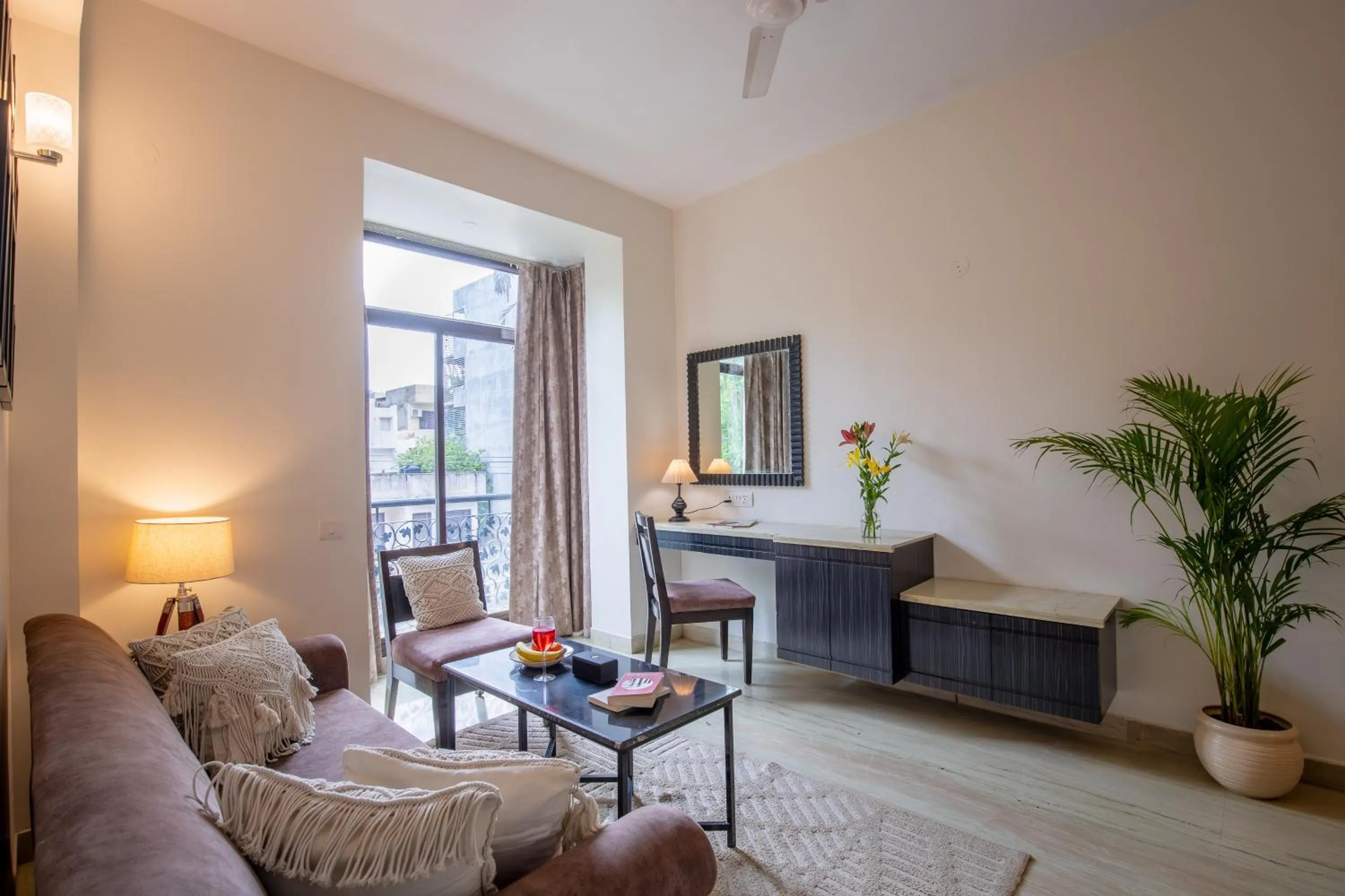 Living room in BedChambers Serviced Apartments, Sector 40