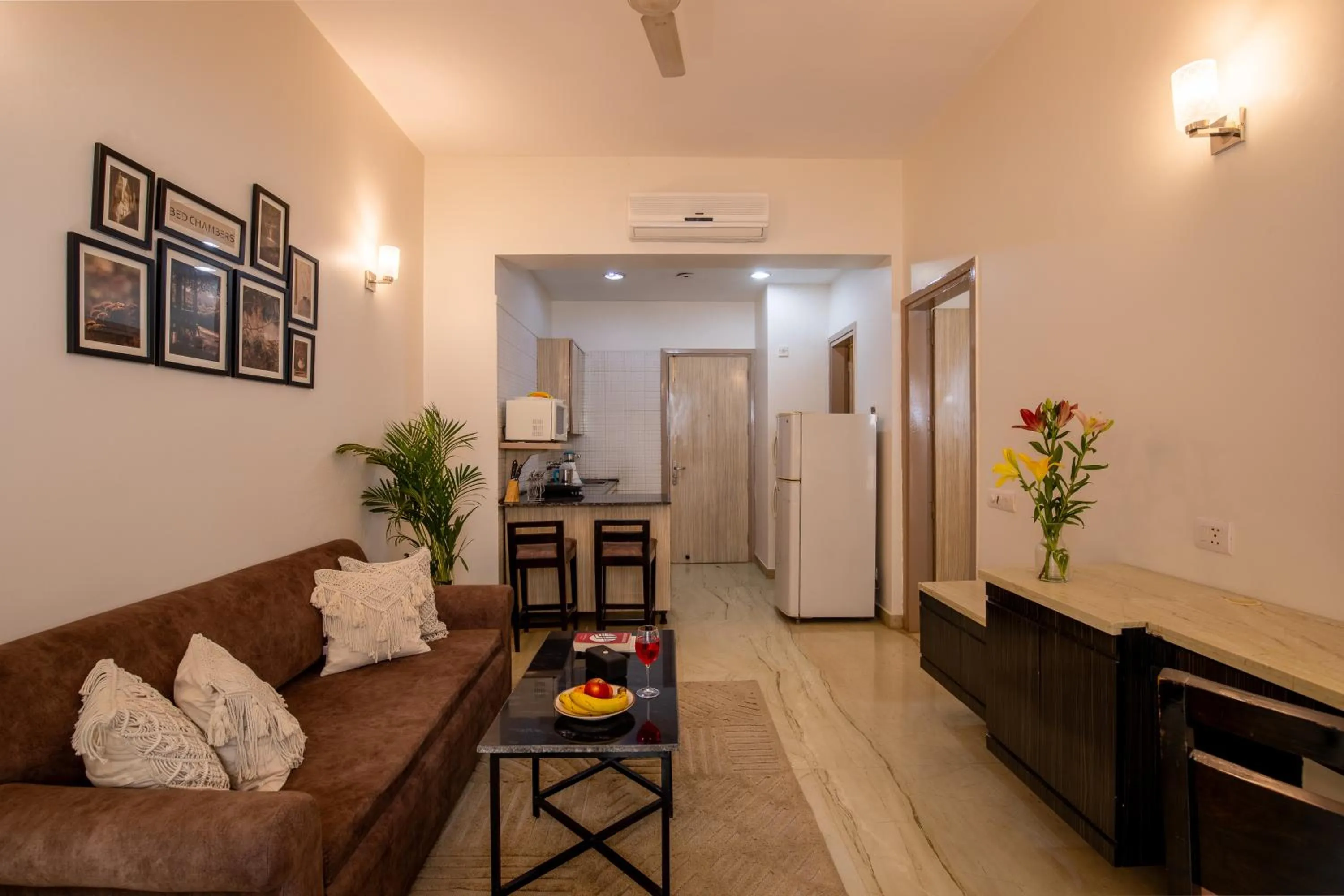 Living room in BedChambers Serviced Apartments, Sector 40