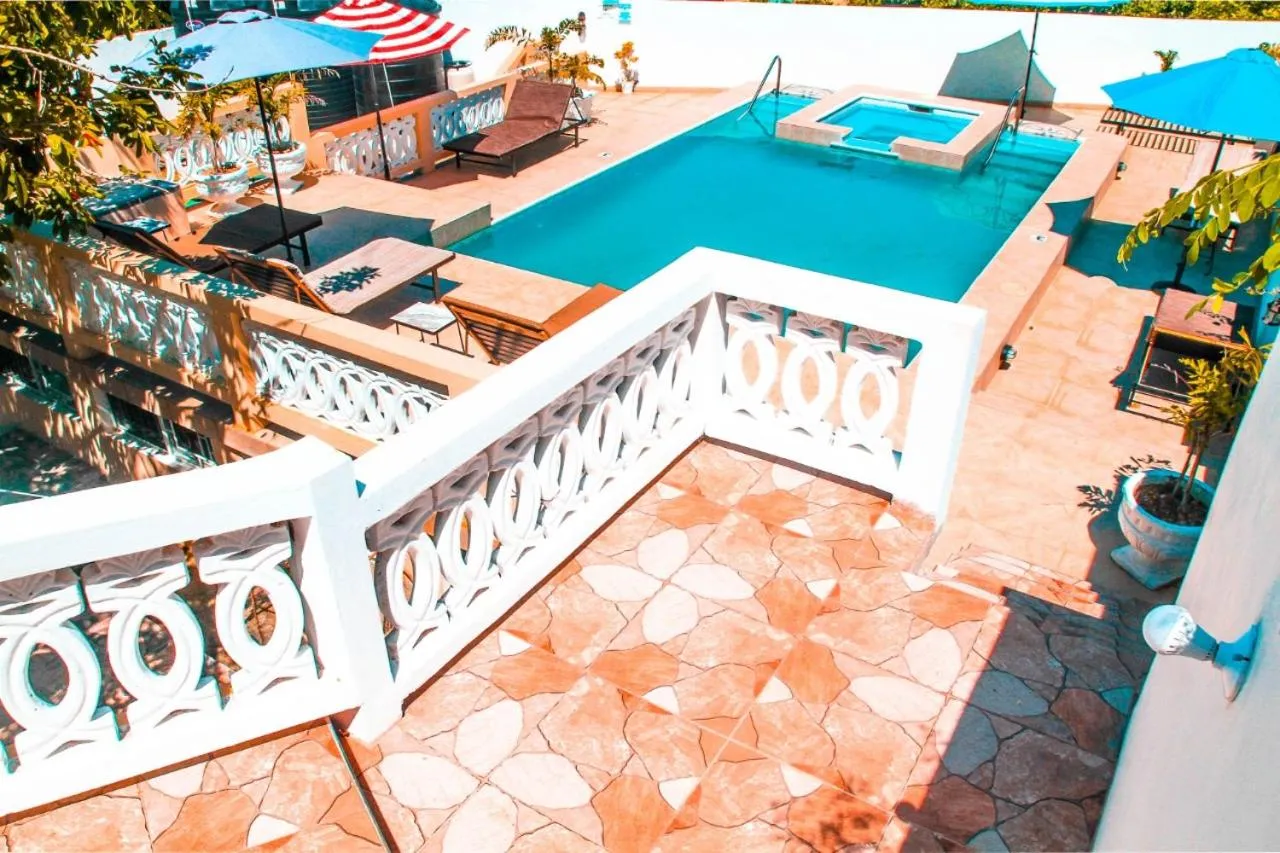 Pool view in Dela de-Rose Guest House Negril Jamaica