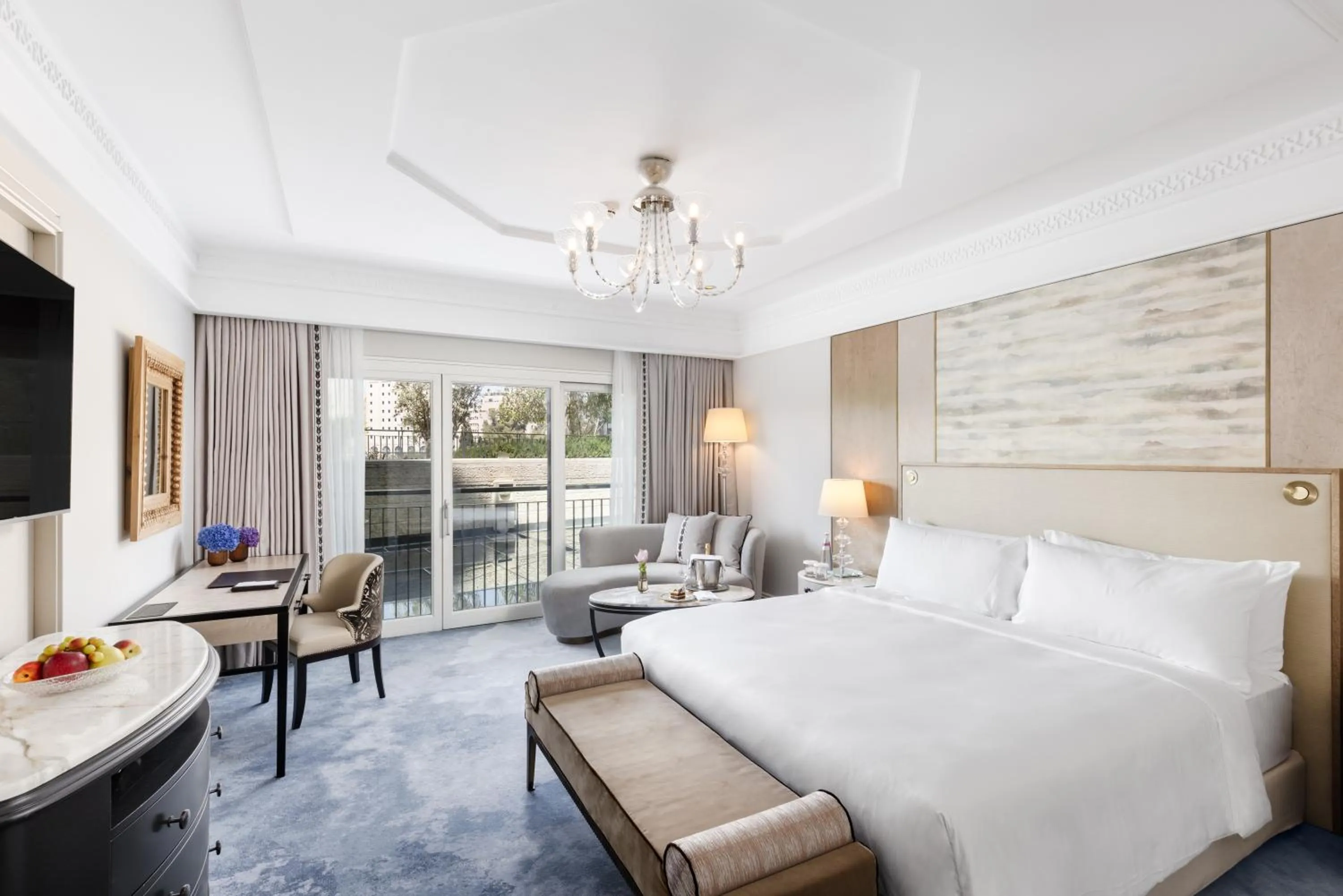 Photo of the whole room, Bed in Waldorf Astoria Jerusalem