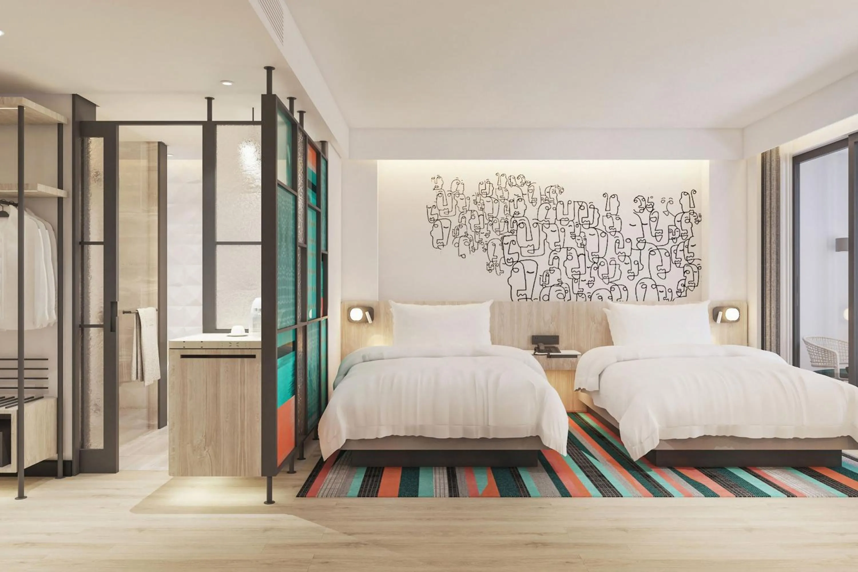 Photo of the whole room, Bed in Aloft Bali Kuta at Beachwalk