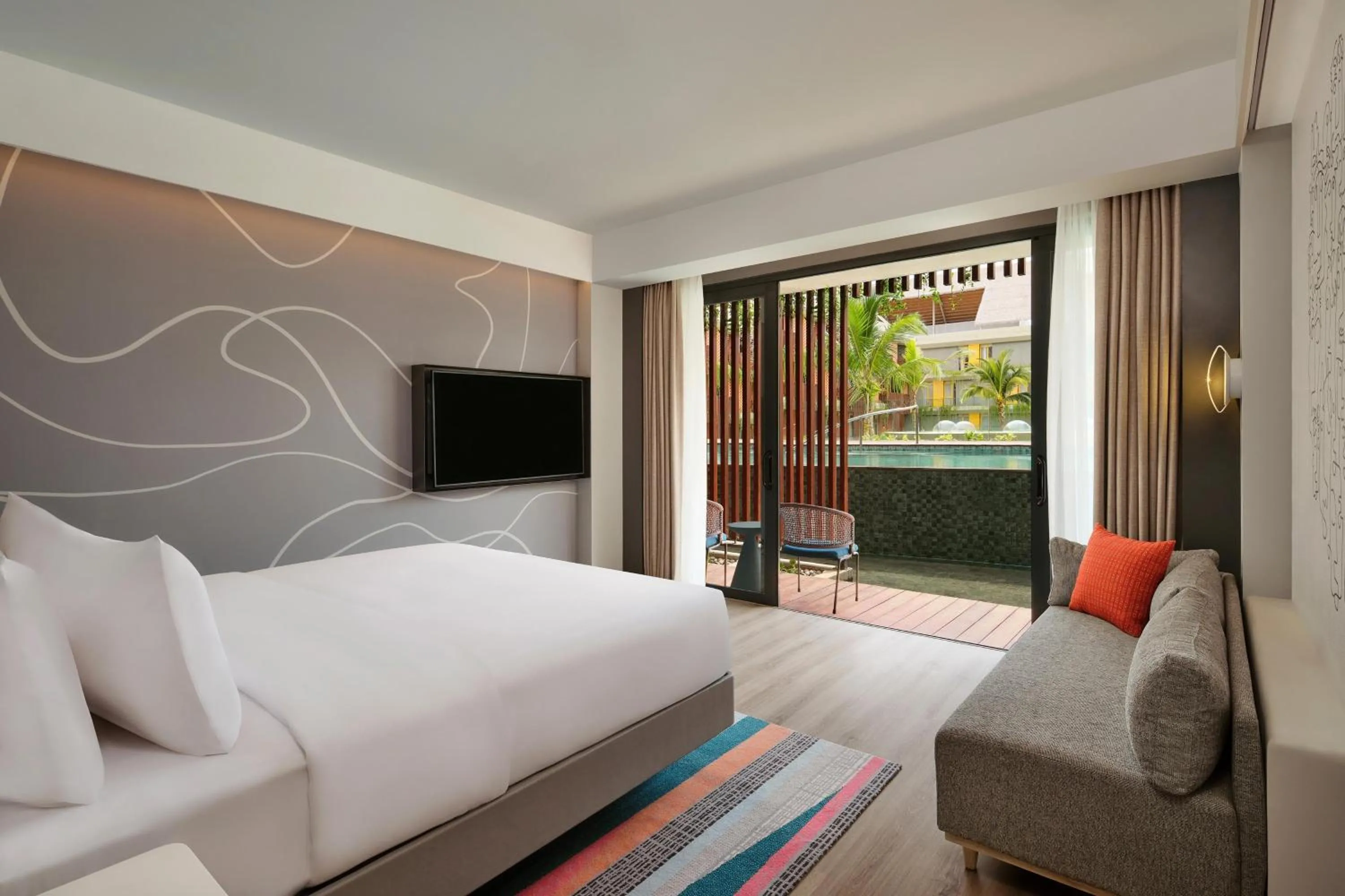 Swimming pool, Bed in Aloft Bali Kuta at Beachwalk