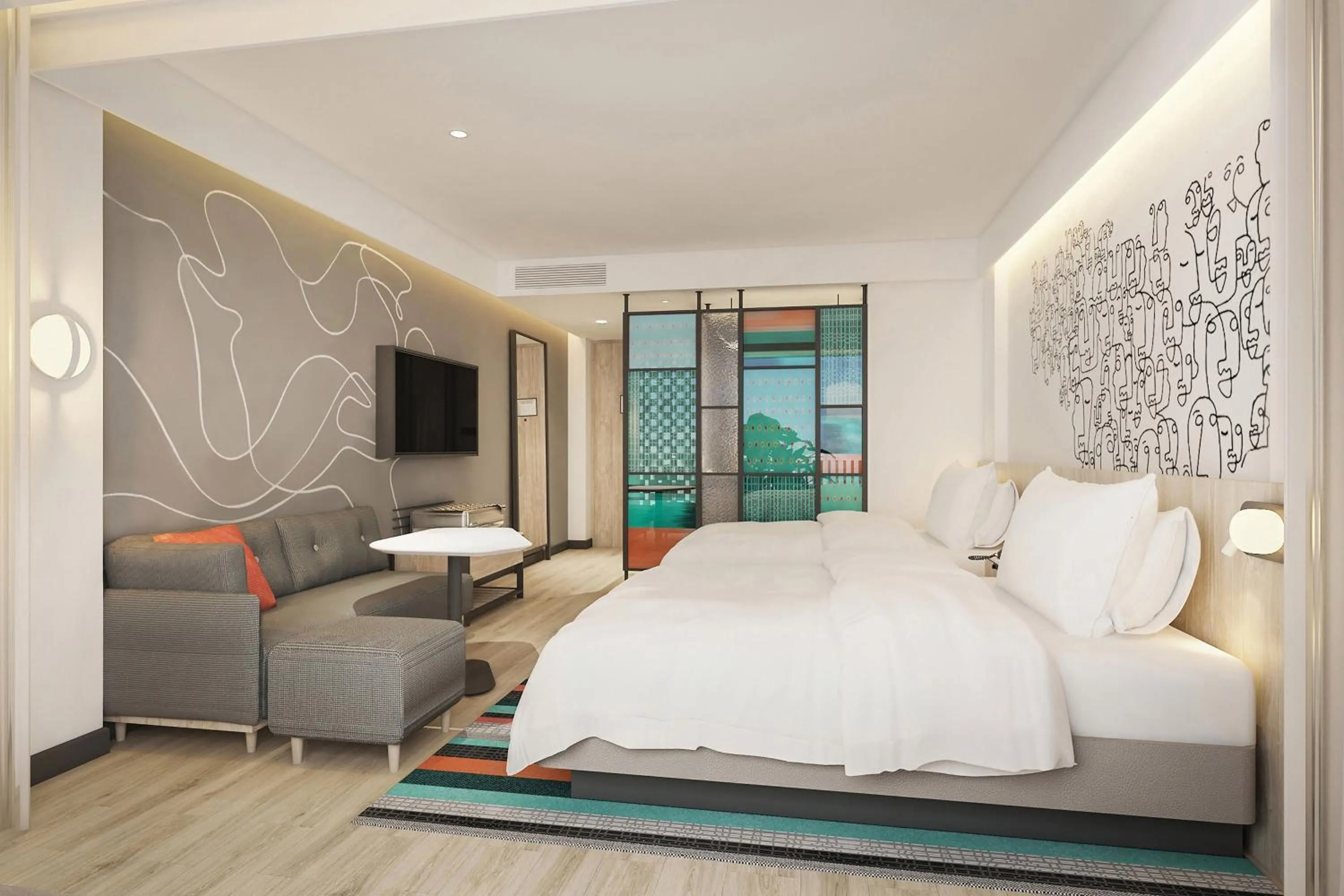 Photo of the whole room, Bed in Aloft Bali Kuta at Beachwalk