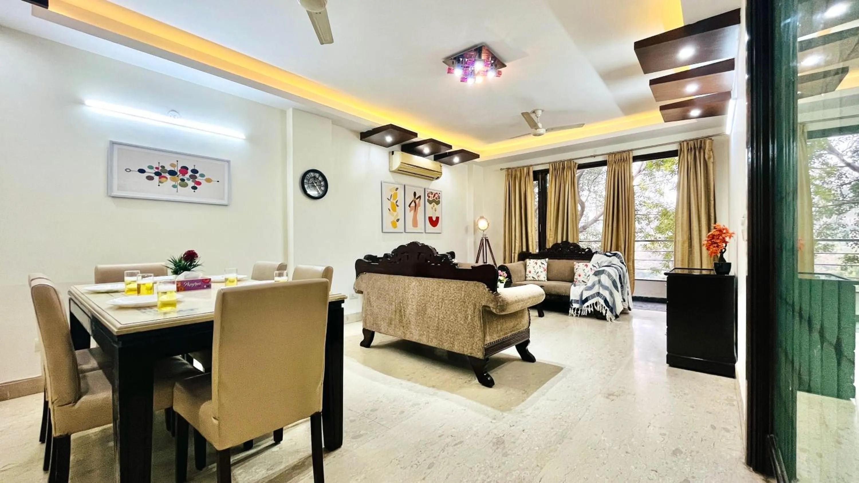 Living room in BluO Park Facing 3BHK- Lift, Balcony, Parking
