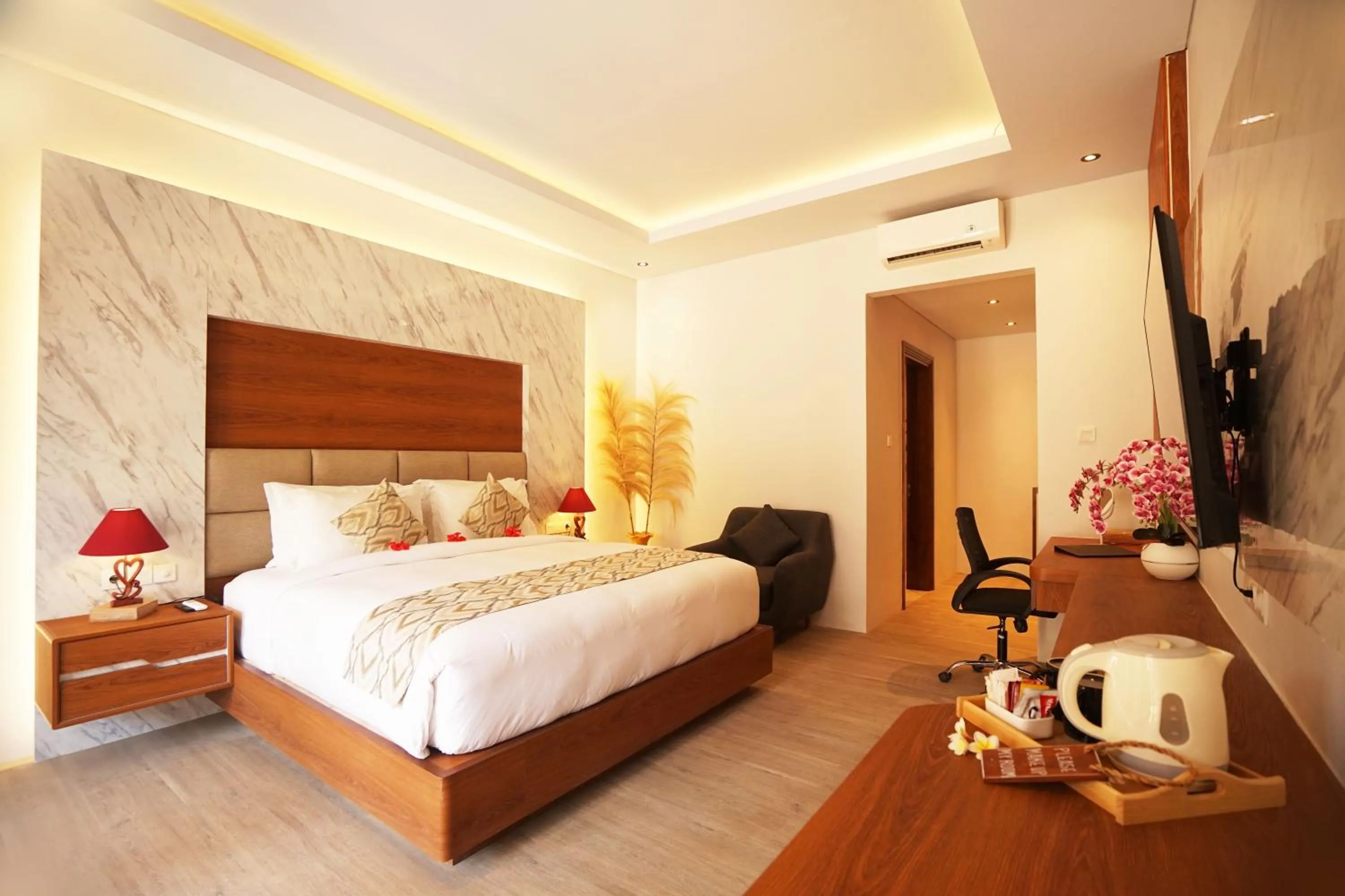 Bedroom, Bed in The Grand Villandra Resort Lovina