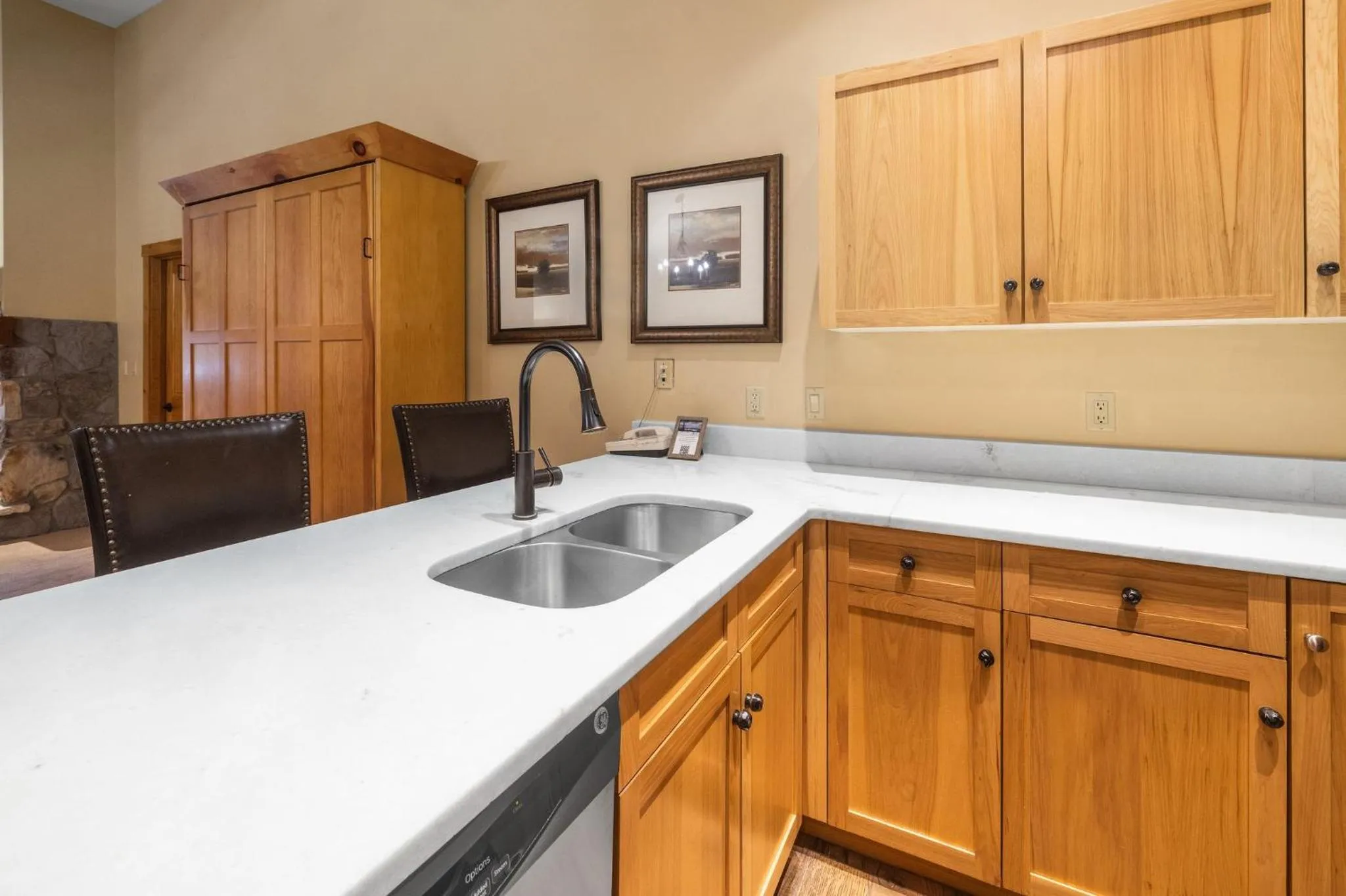 Communal kitchen in River Run Village by Vail Resorts